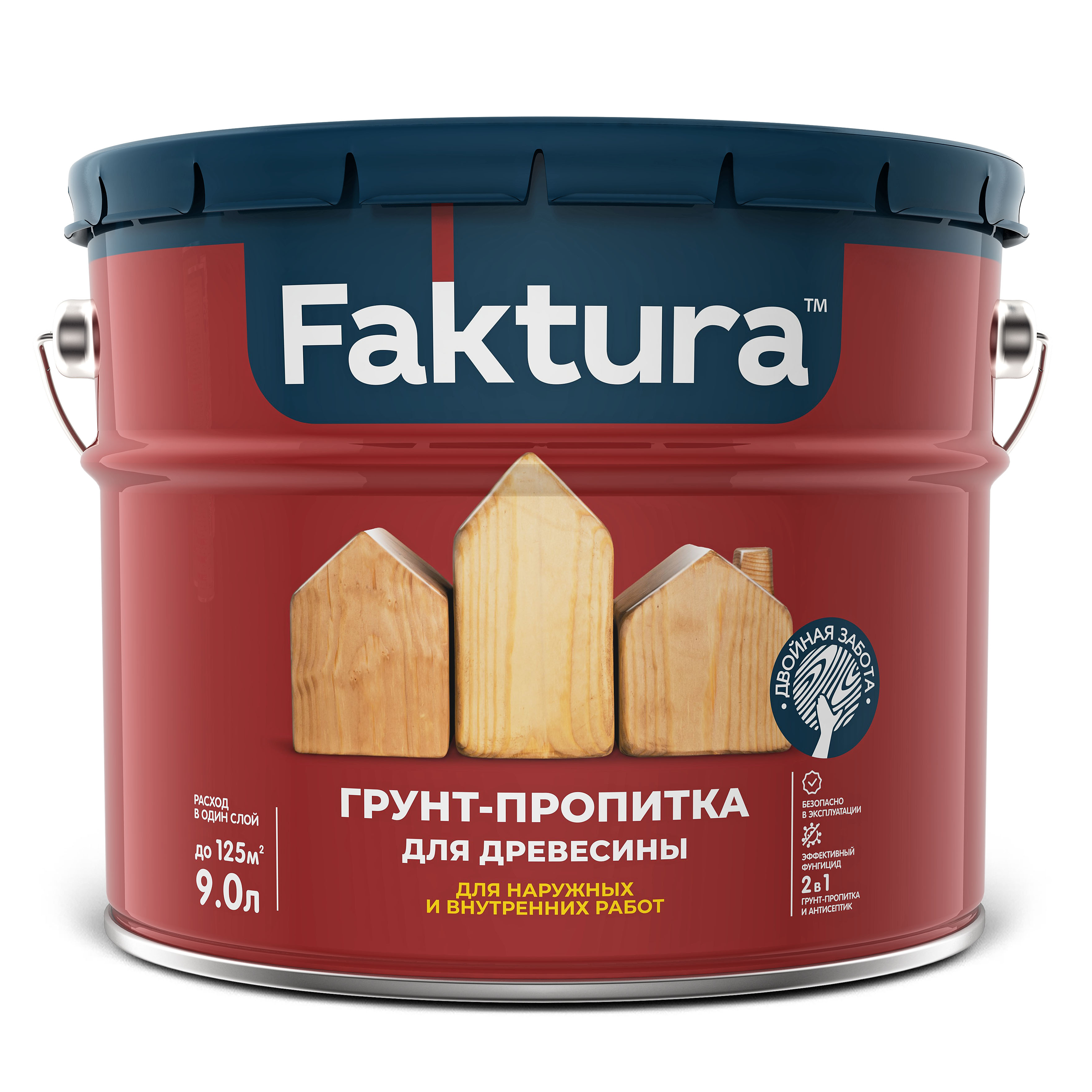 Изображение товара Грунт-пропитка FAKTURA для древесины 9 л антисептик защита от влаги и вредителей