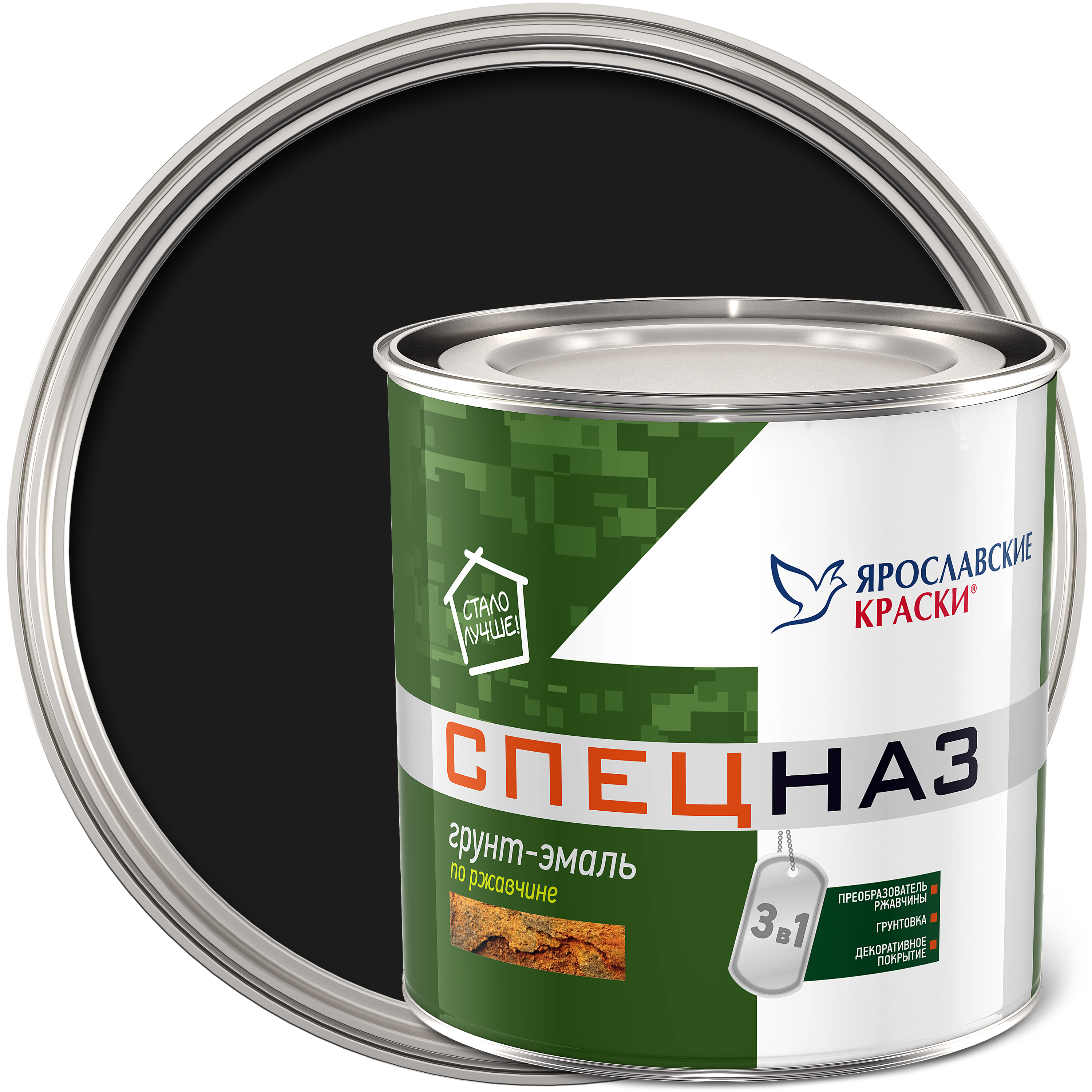 Изображение товара Грунт-эмаль СПЕЦНАЗ по ржавчине черная, 1,8 кг