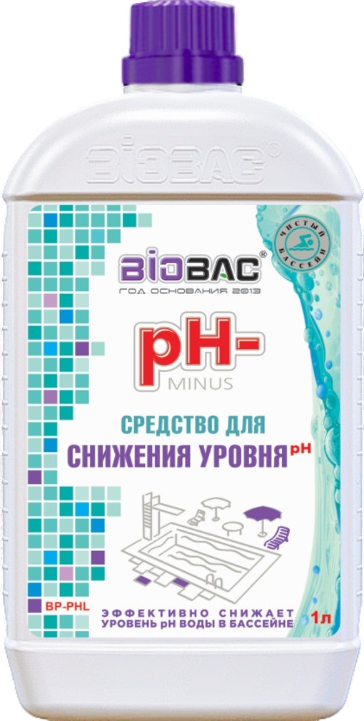 Изображение товара Средство для снижения уровня pH в воде BP-PHL 1 л быстрый эффект для бассейнов