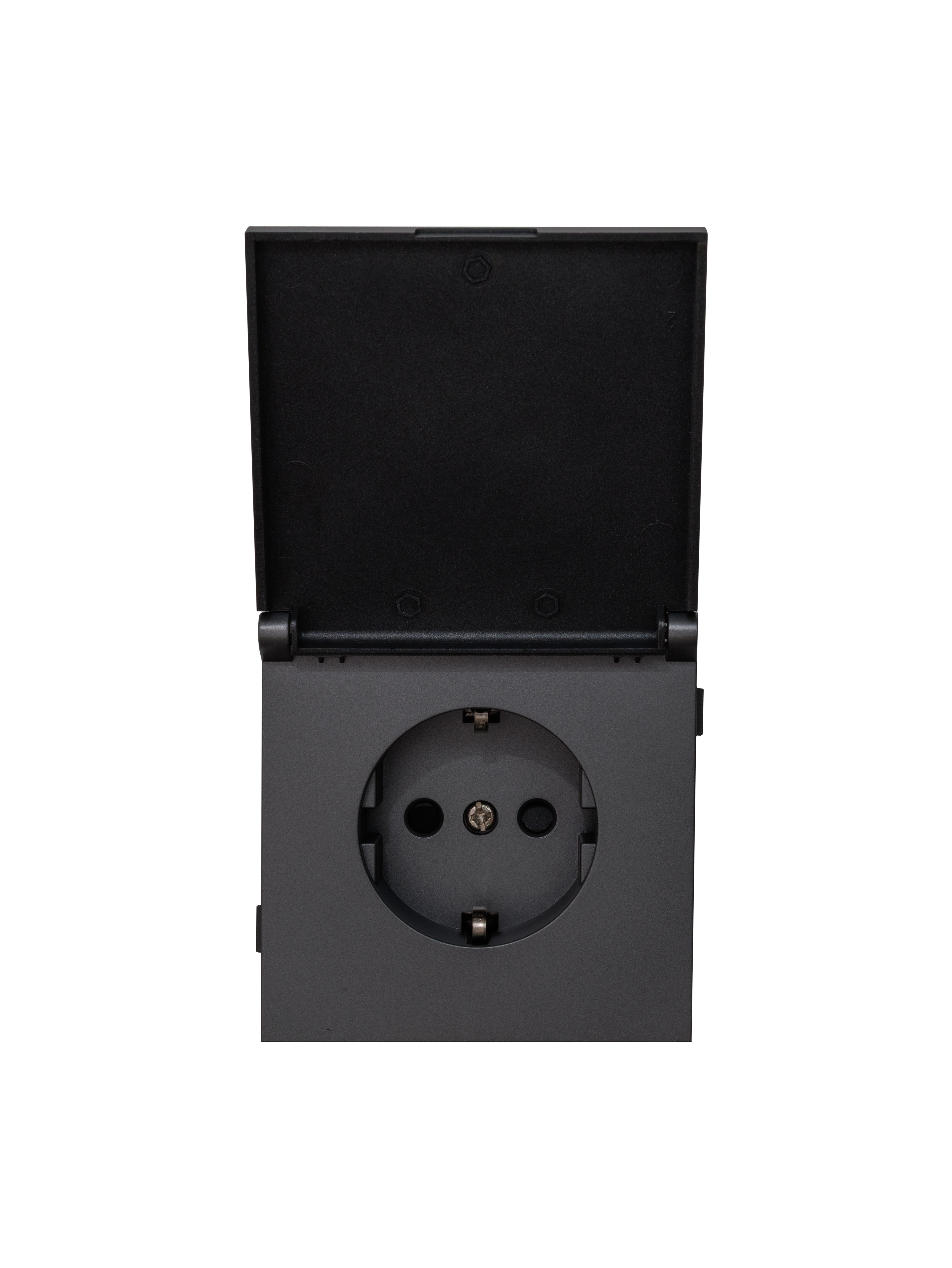 Изображение товара Розетка электрическая 1 пост ALTECH ENCORE 1SG IP44 графит