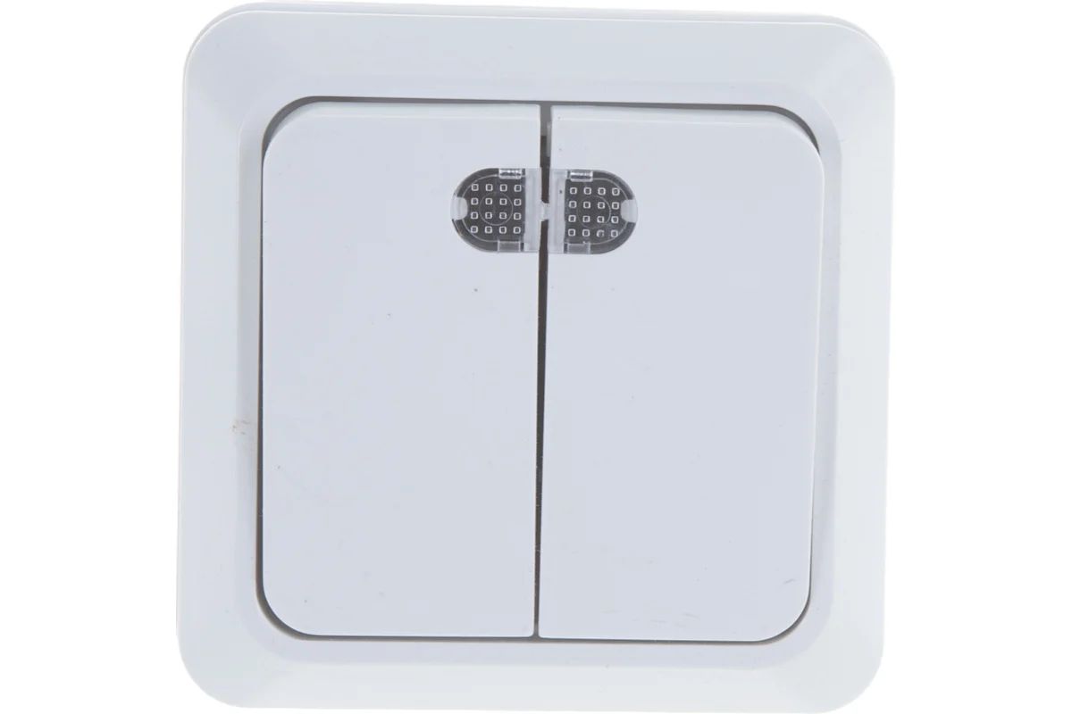 Изображение товара Выключатель двухклавишный ALTECH SPACE 2SIOW белый