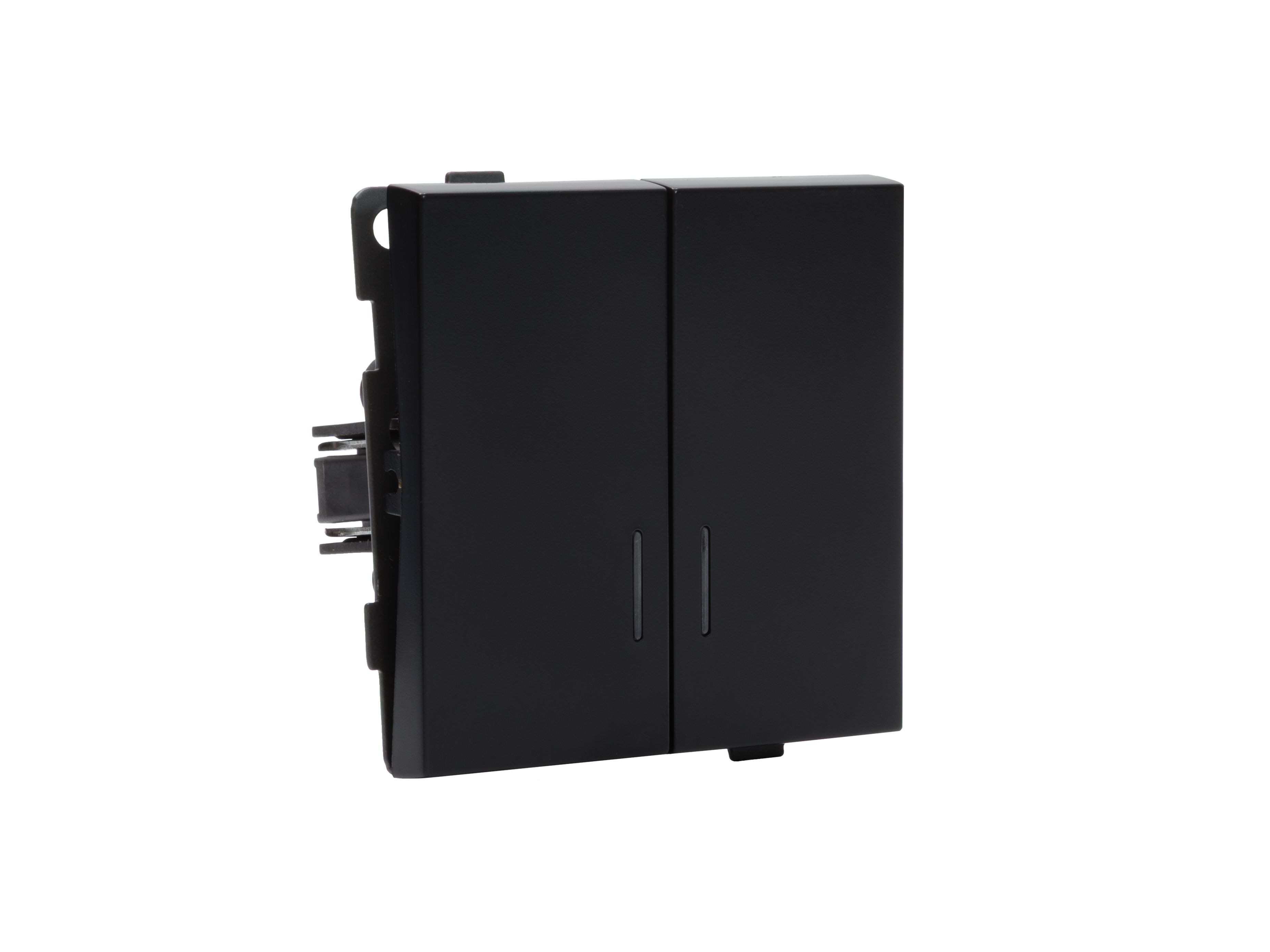 Изображение товара Выключатель двухклавишный ALTECH ENCORE 2SIВ черный