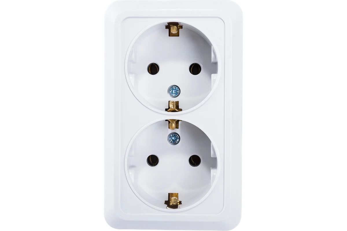 Изображение товара Розетка электрическая ALTECH SPACE 2SOW 2 места накладная белая IP 20