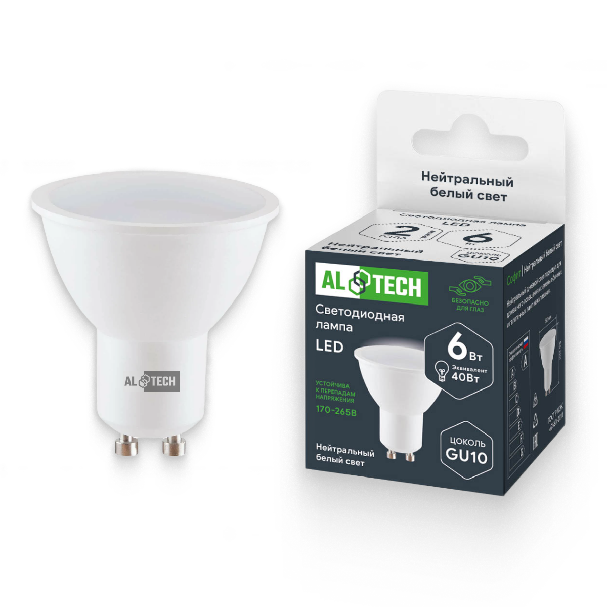 Изображение товара Светодиодная лампа ALTECH LED 6Вт 4000К MR16 GU10