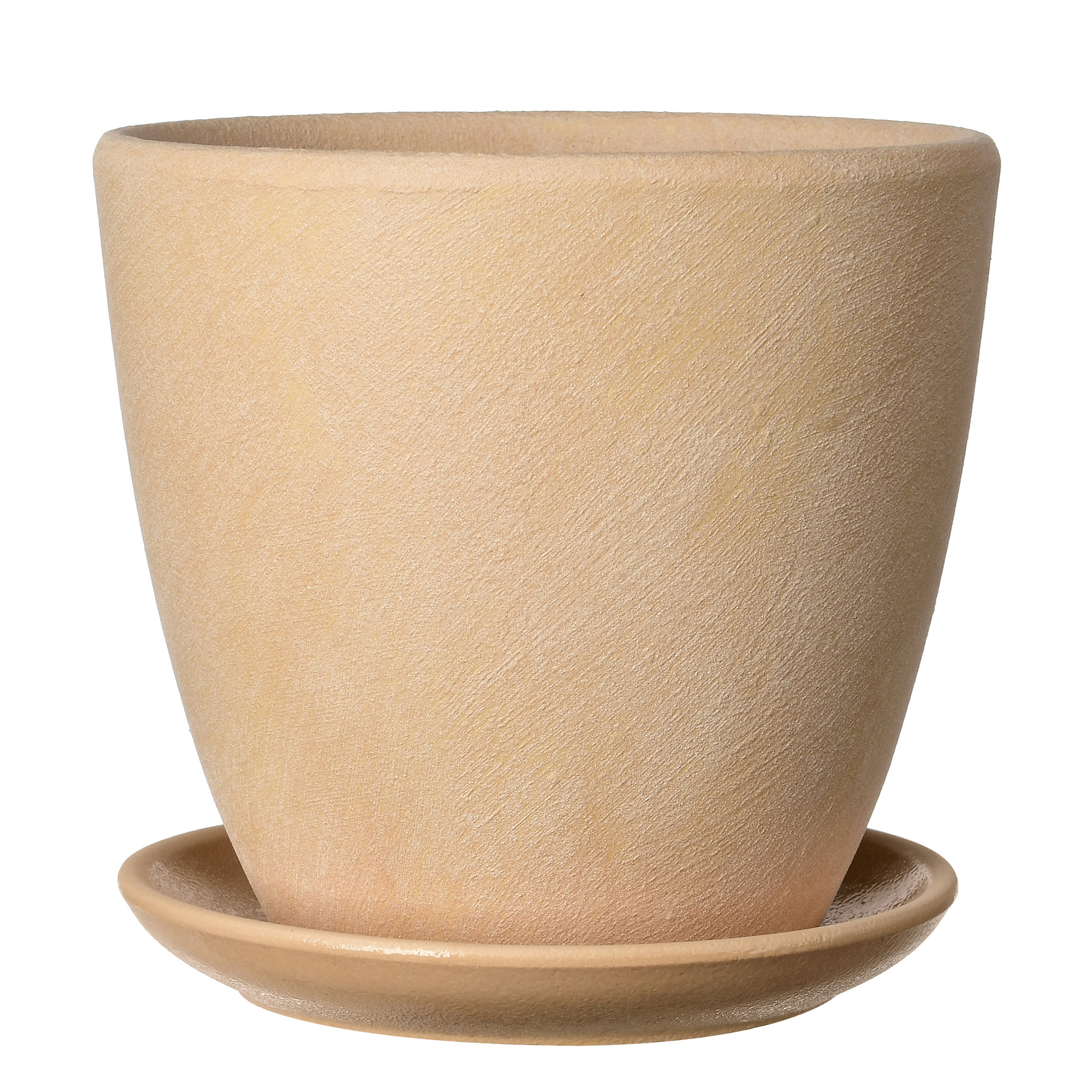 Изображение товара Горшок из бетона с поддоном Замша бежевый d30 h28 см для комнатных растений