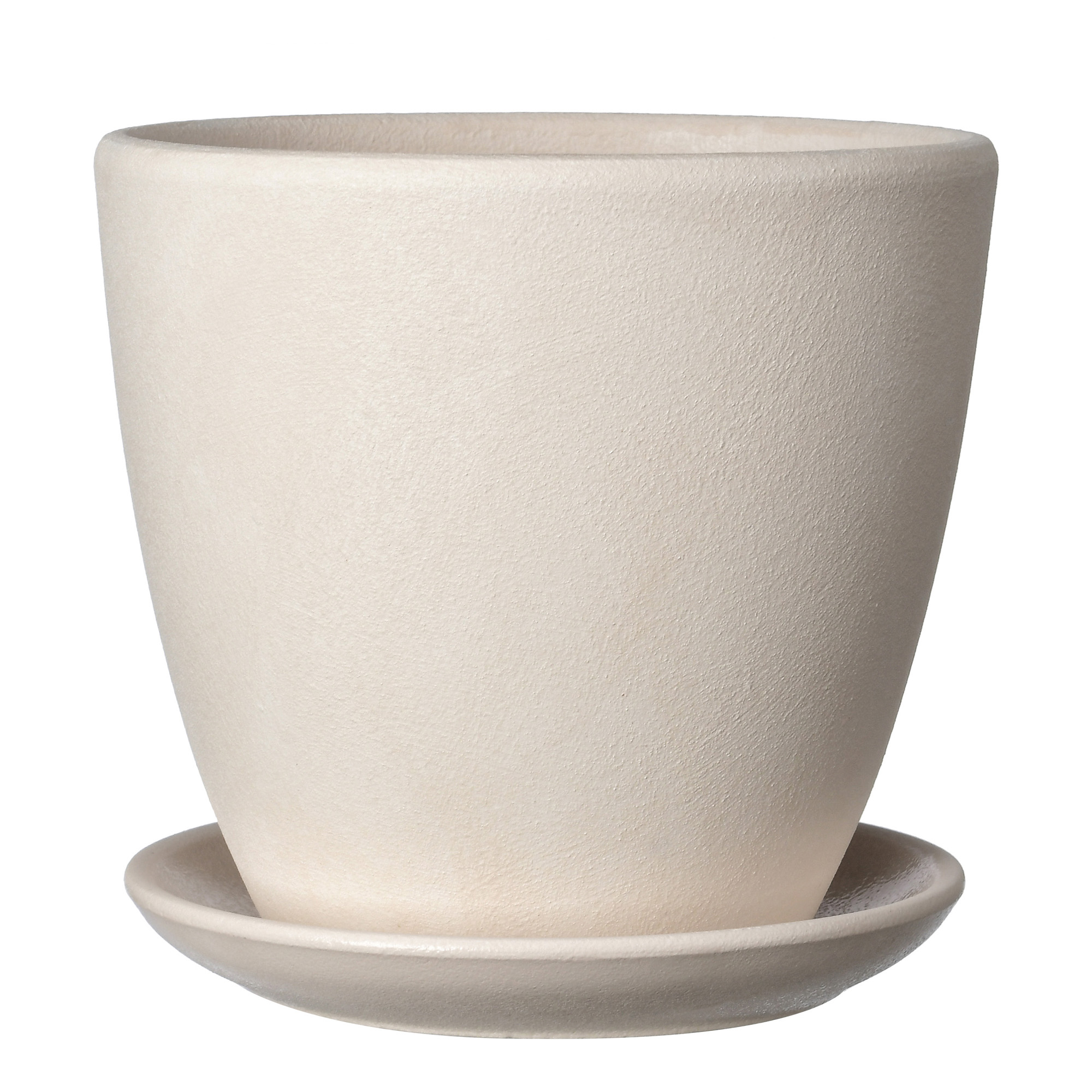 Изображение товара Горшок с поддоном Замша бетон белый d36 см h33 см для комнатных растений