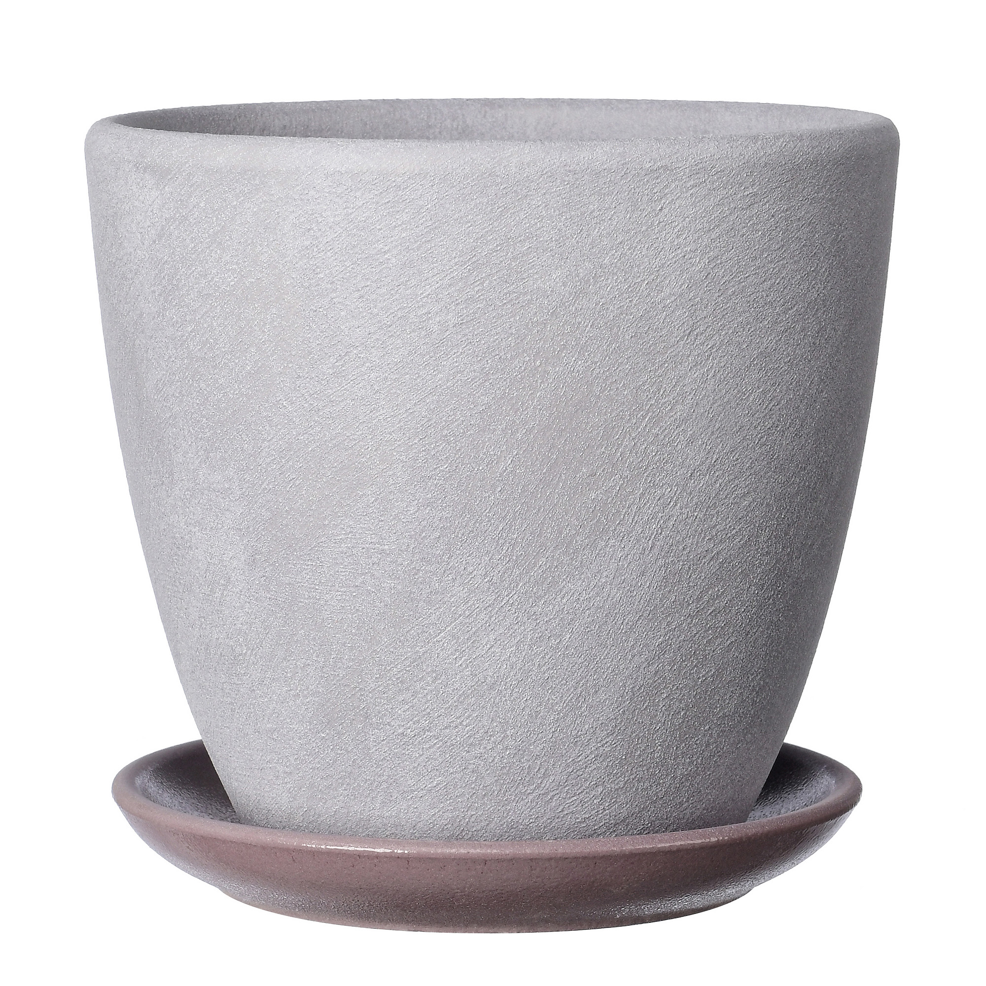 Изображение товара Горшок с поддоном Замша бетон сиреневый бутон d30 см h28 см