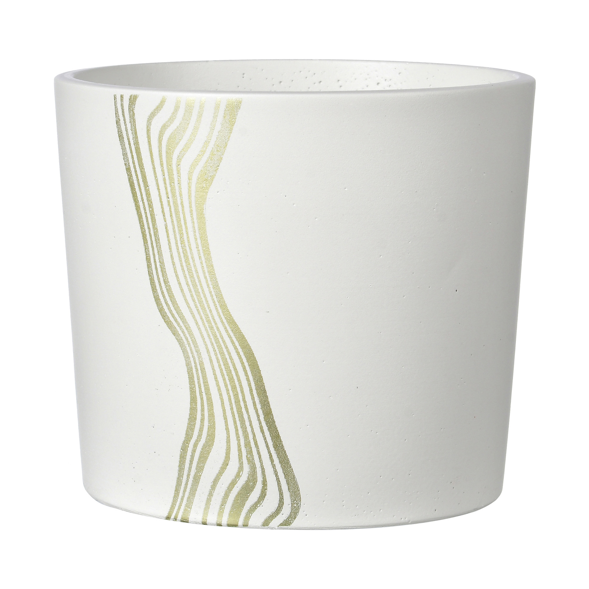 Изображение товара Кашпо Волна бетон белый кедр №3 d18 см h16 см для комнатных растений