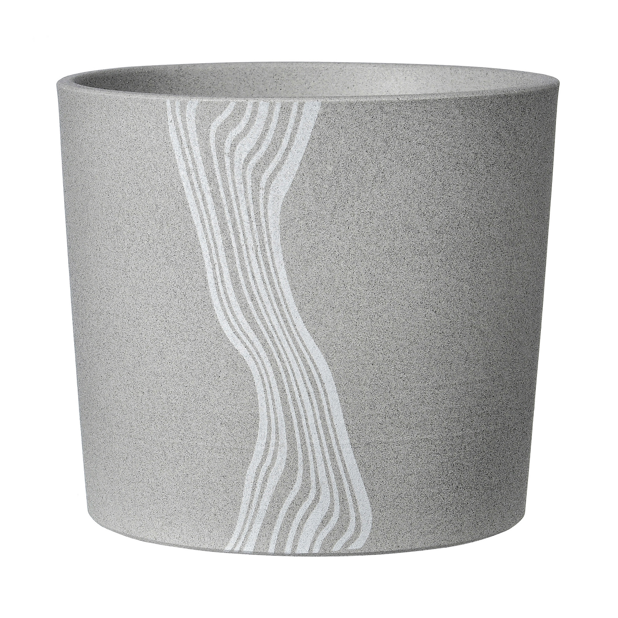 Изображение товара Кашпо Волна бетон серый кедр №3 d18 см h16 см