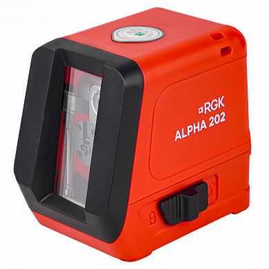 Изображение товара Лазерный уровень RGK ALPHA 202, зеленый луч, 20 м, точность ±0,2 мм/м