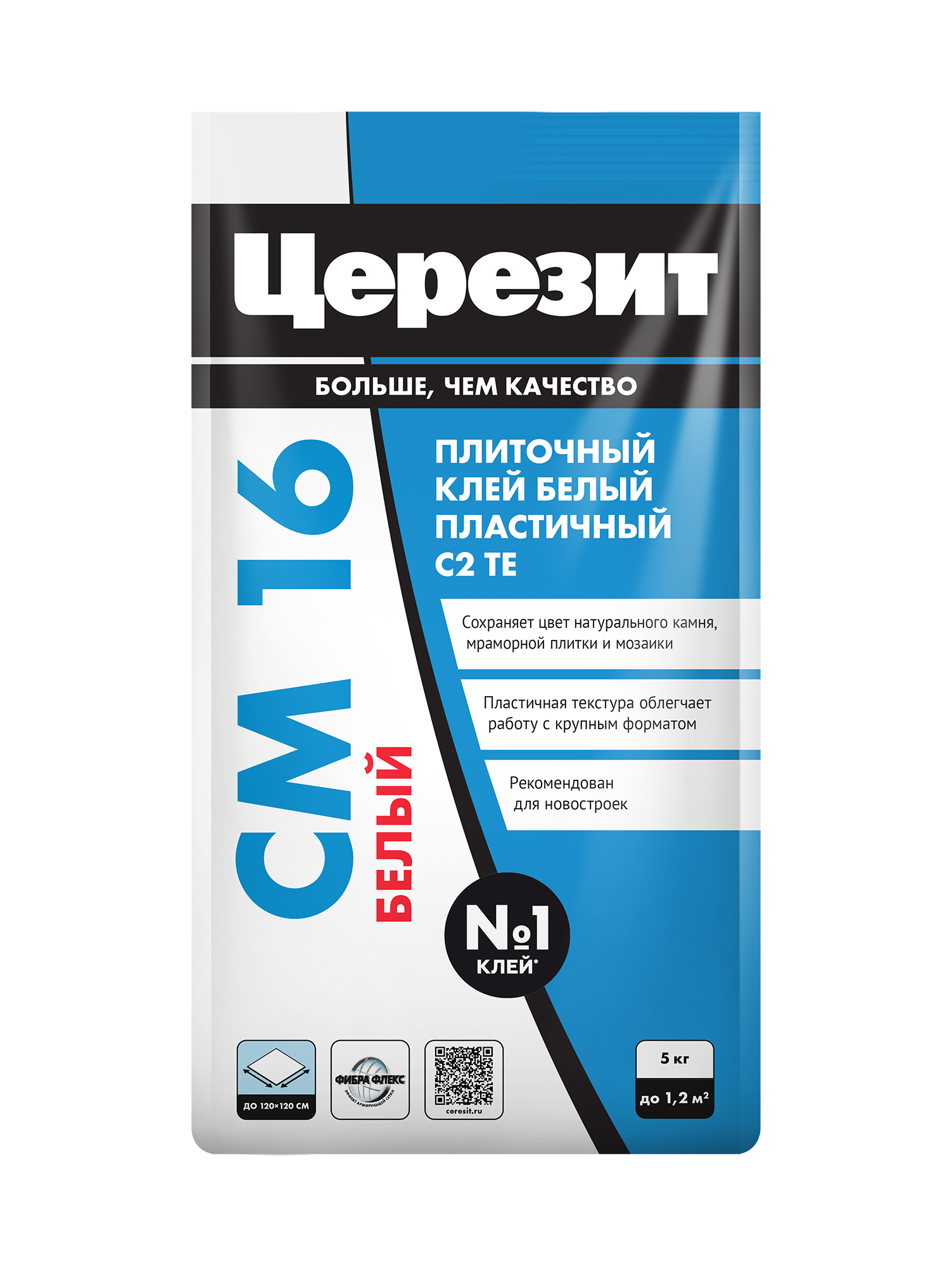 Изображение товара Клей для плитки Церезит CM 16 белый 5 кг для внутренних и наружных работ