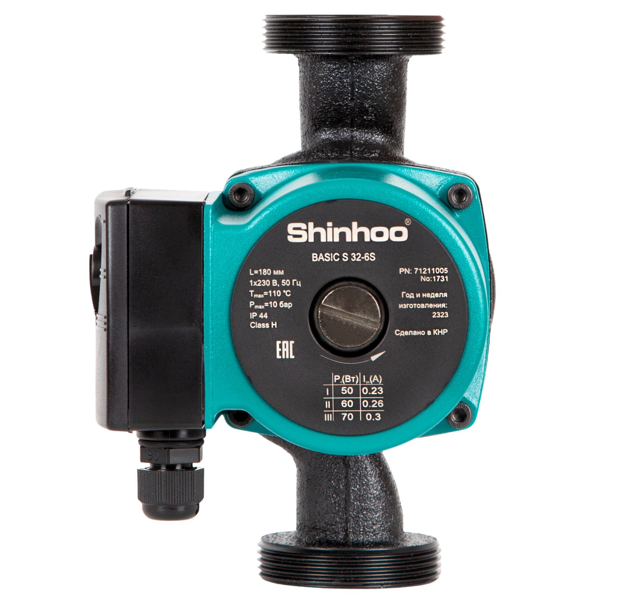 Изображение товара Циркуляционный насос SHINHOO BASIC S 32-6S чугун с нанокерамическим покрытием