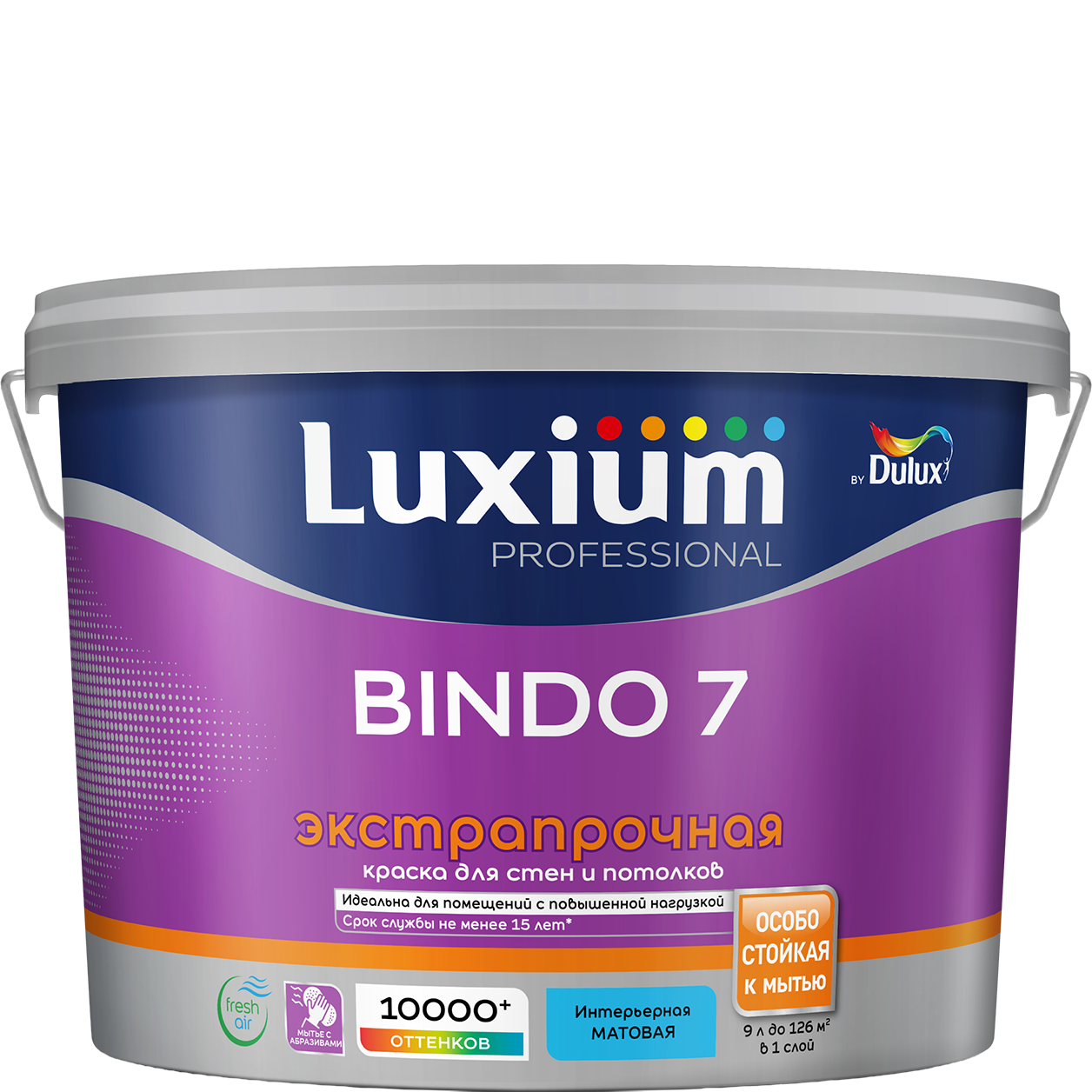 Изображение товара Матовая интерьерная краска Dulux Luxium Bindo 9л для стен и потолков