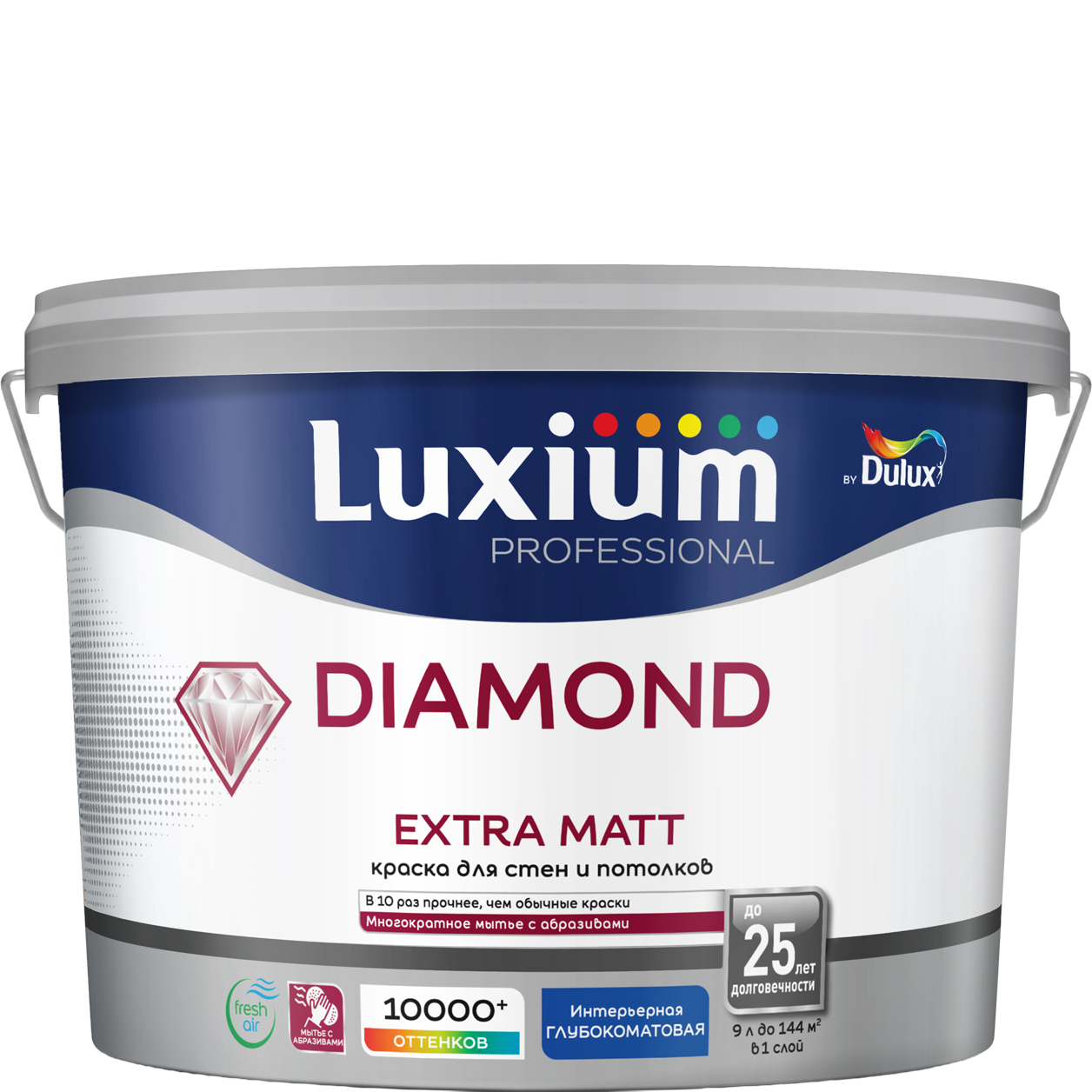 Изображение товара Краска Luxium by Dulux Professional Diamond Extra Matt глуб/мат BW 9л