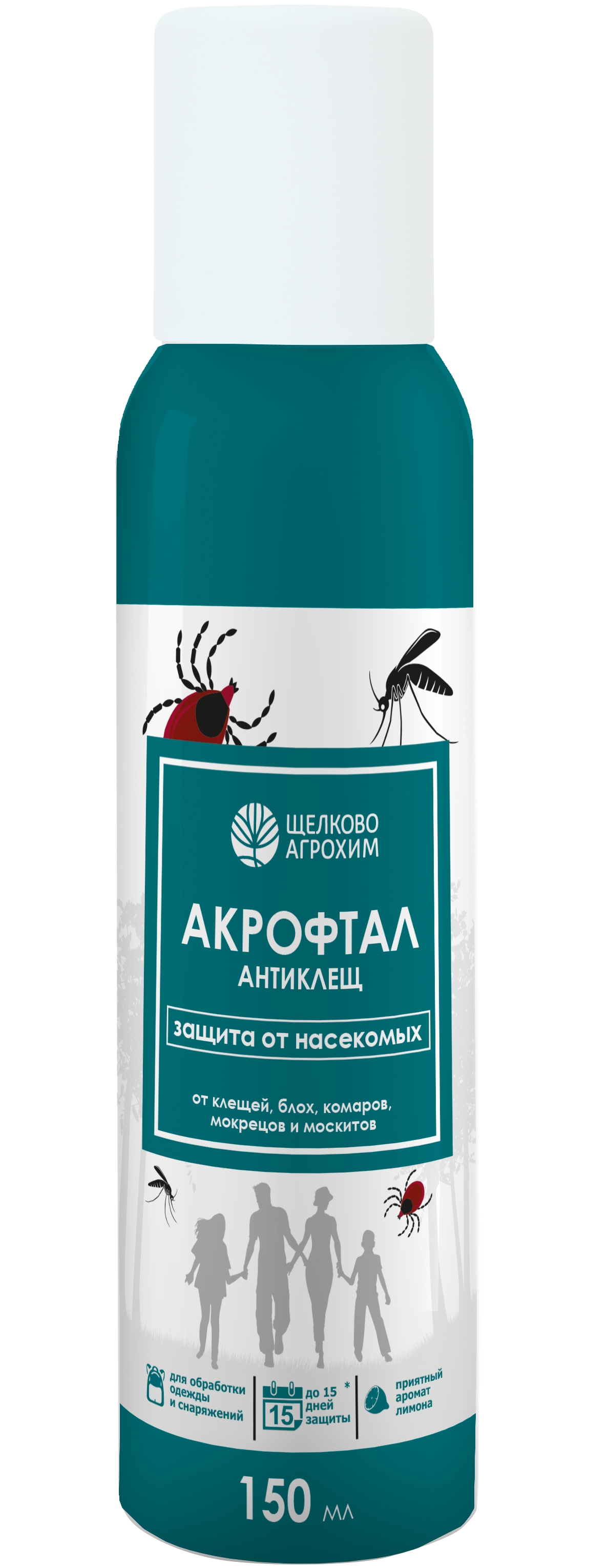 Изображение товара Аэрозоль Акрофтал Антиклещ 150 мл для защиты от клещей блох и комаров