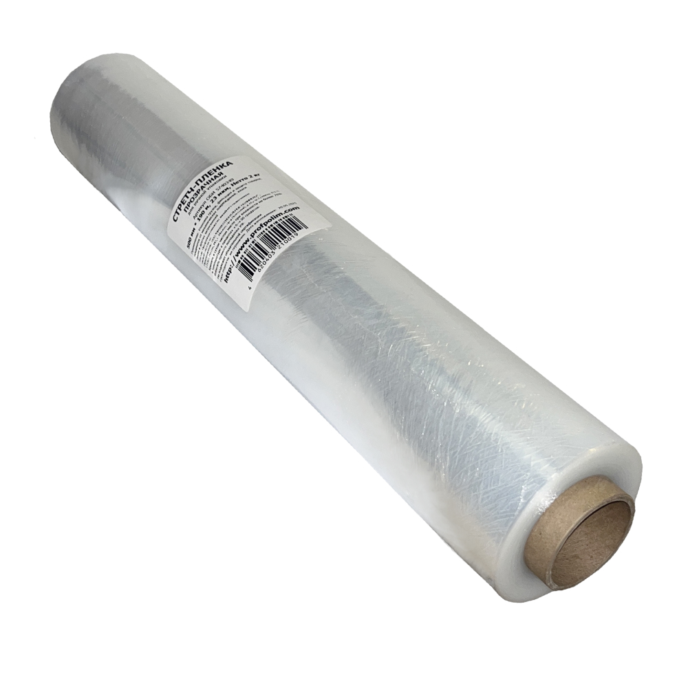 Изображение товара Стретч-пленка 0,5м 2кг 23мкм прозрачная упаковочная ролик