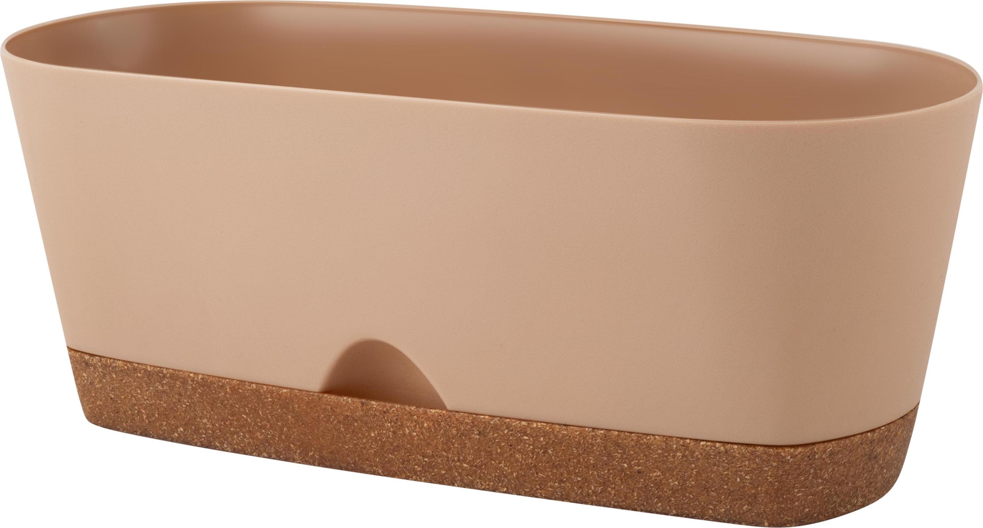 Изображение товара Горшок овальный Ingreen Wood для суккулентов 25 см молочный шоколад/бук