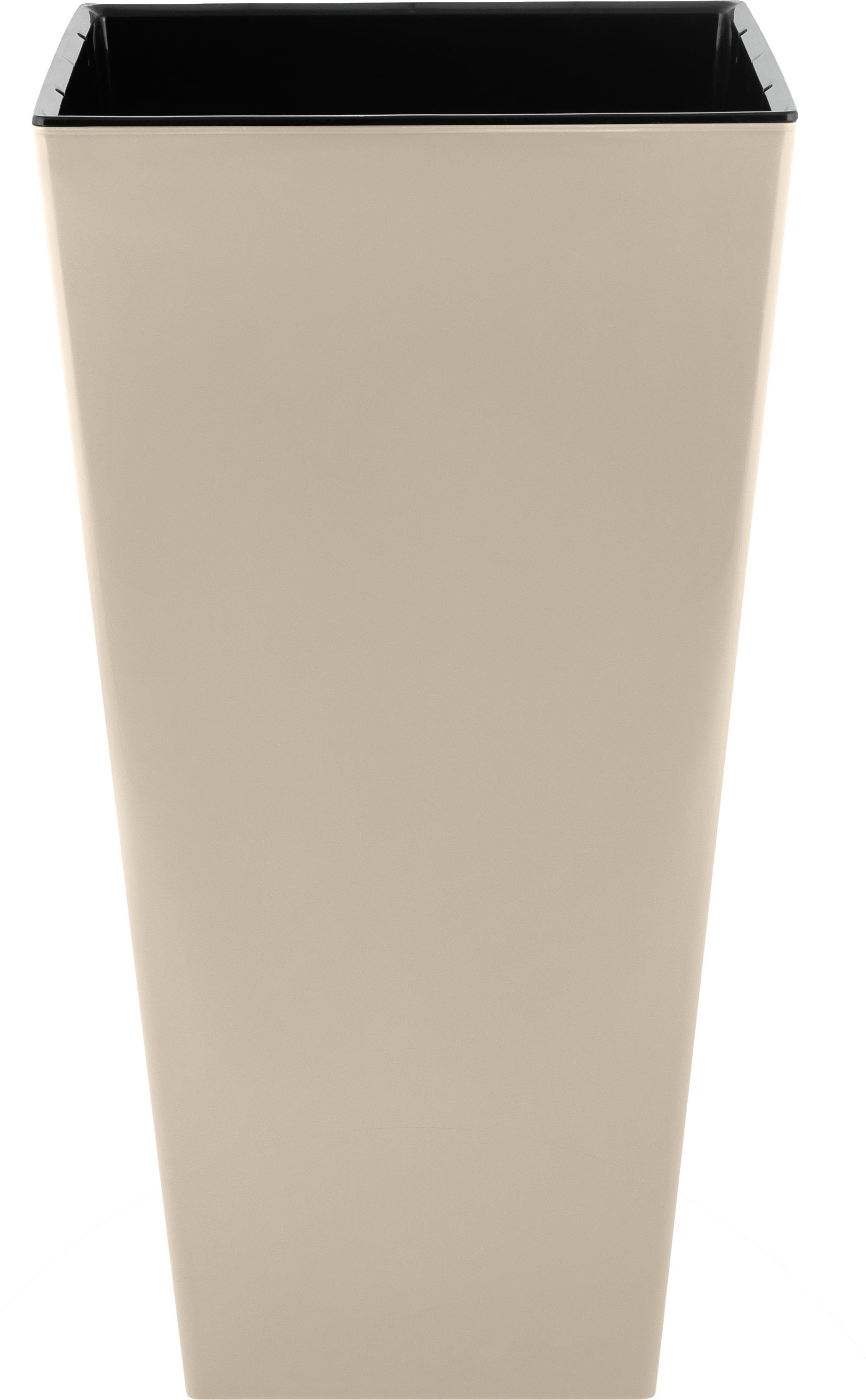 Изображение товара Горшок Ingreen London Cube 250×250×470 мм 194 л с дренажной вставкой калифорнийский миндаль