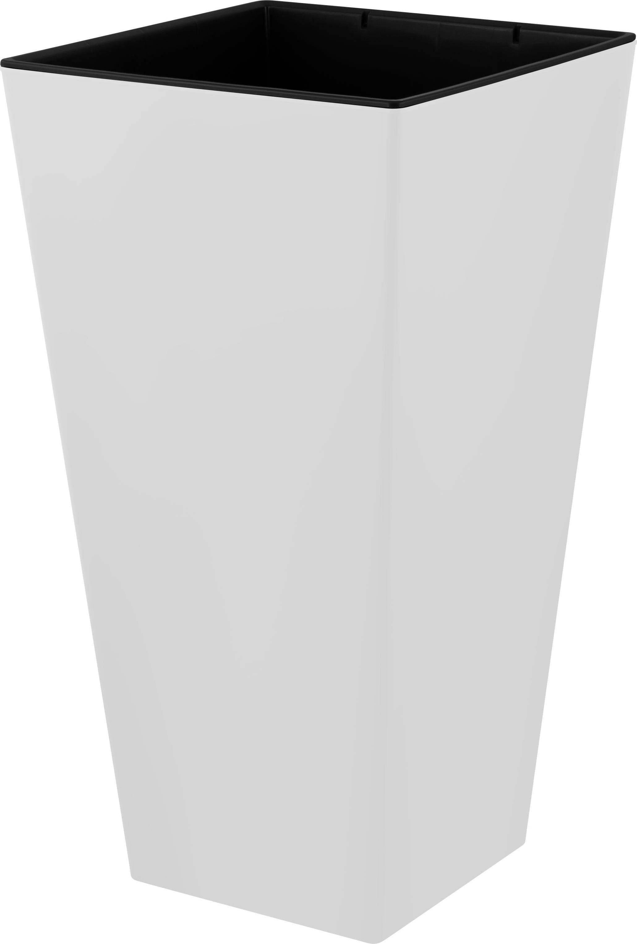 Изображение товара Горшок Ingreen London Cube 34 л с дренажной вставкой белоснежный жасмин