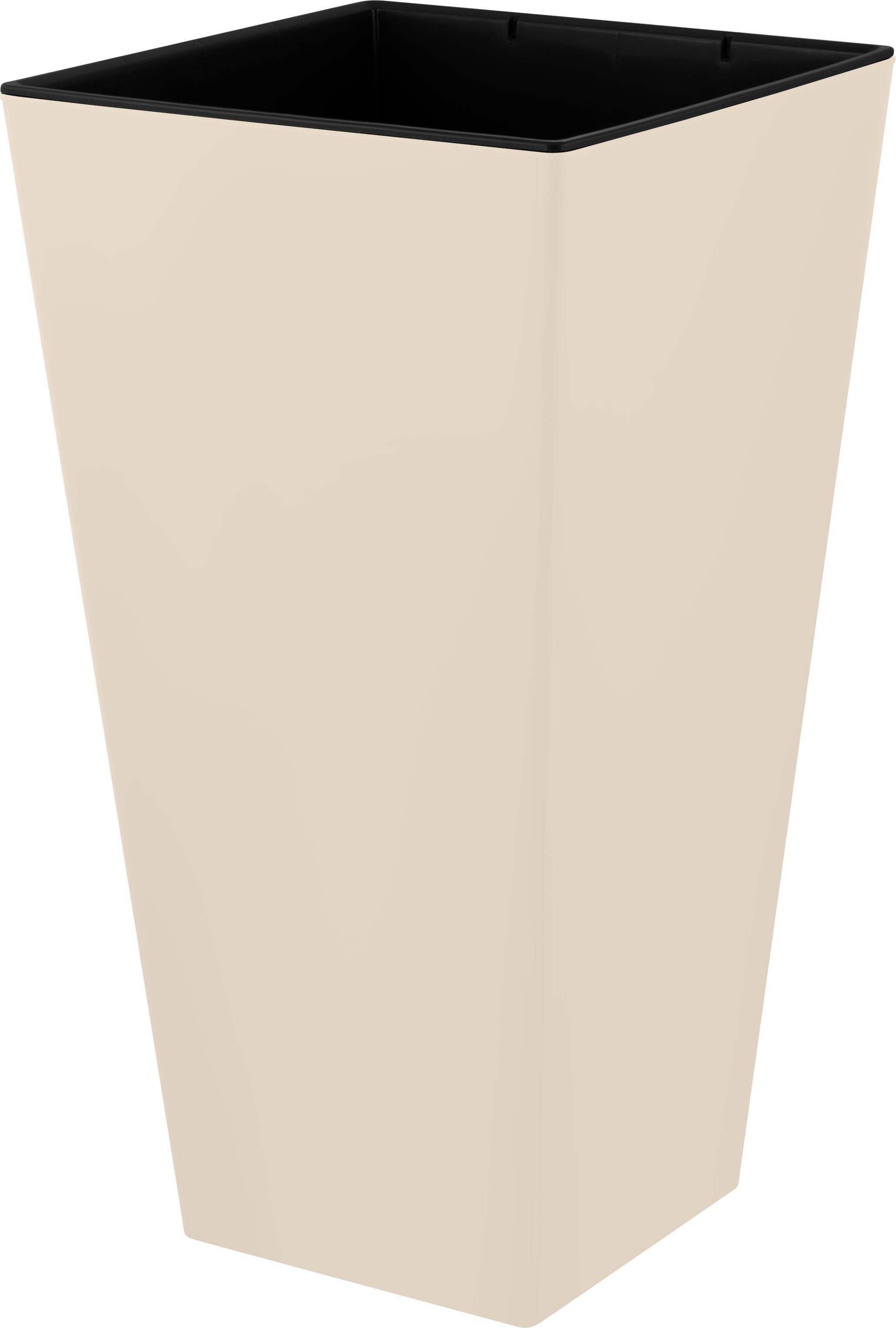 Изображение товара Горшок Ingreen London Cube 300×300×564 мм 34 л с дренажной вставкой калифорнийский миндаль