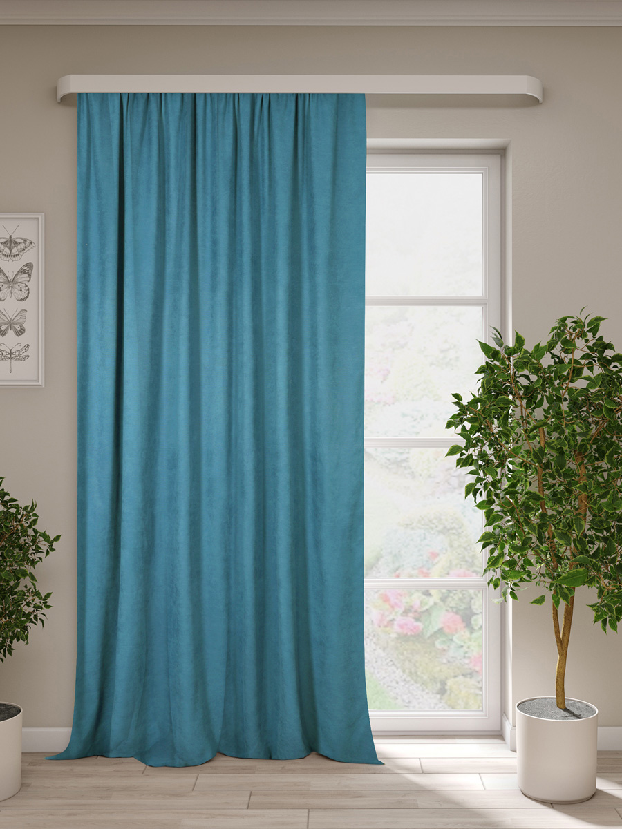 Изображение товара Штора канвас Молли голубой 200x270 см - прочная и стильная для дома или офиса