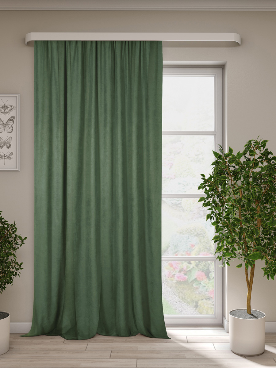 Изображение товара Штора канвас Молли зеленый 200x270 см для дома и офиса