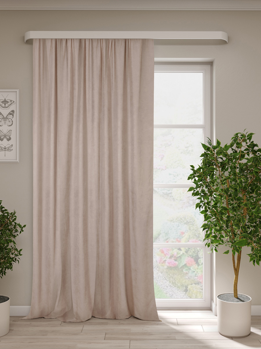 Изображение товара Штора канвас Молли молоченого цвета 200 на 270 см для интерьера