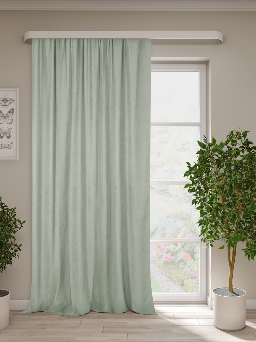 Изображение товара Штора канвас Молли мята 200x270 см зеленая для интерьера и оформления окон
