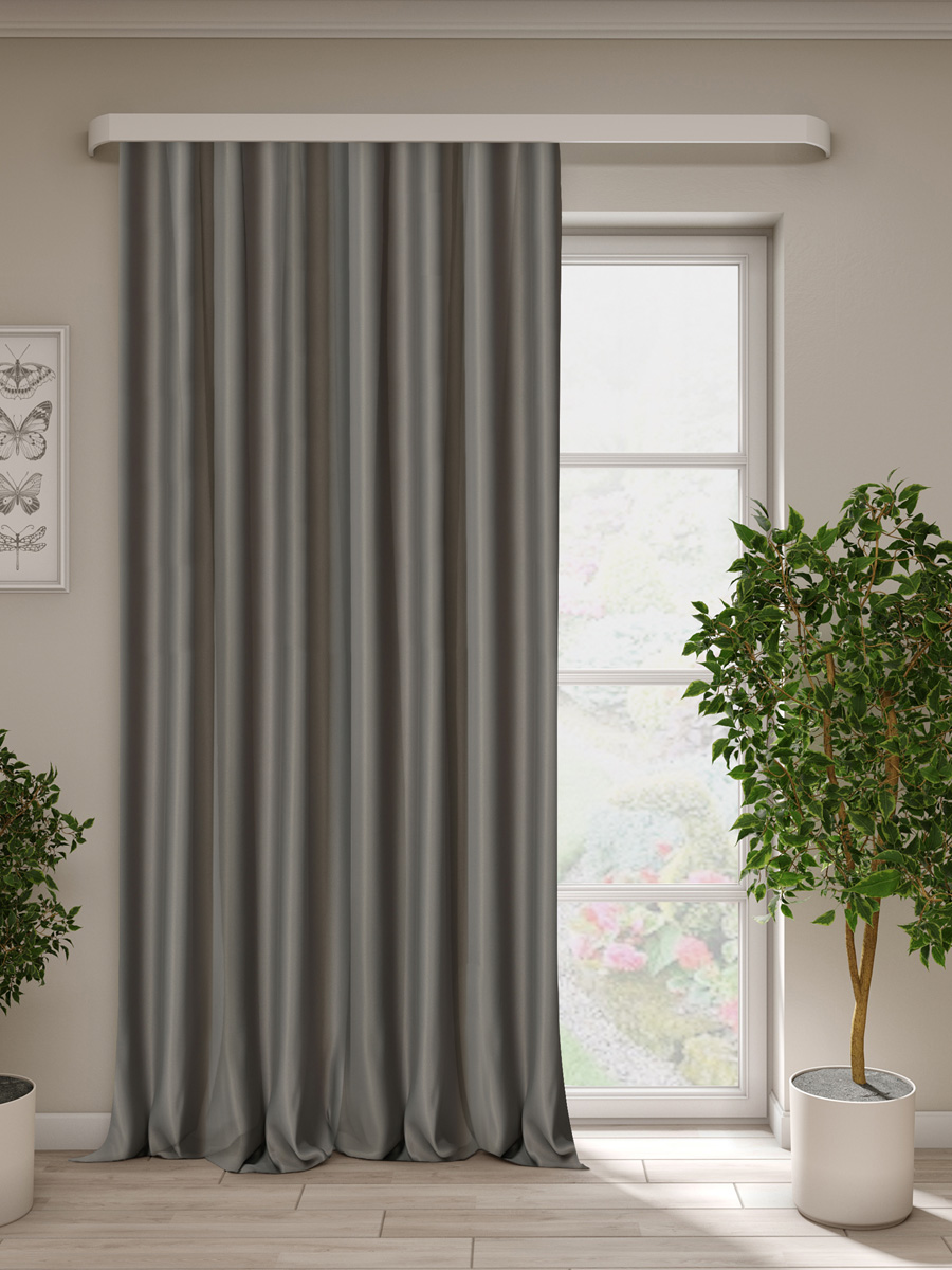 Изображение товара Штора димаут асфальт 200x270 см однотонная для спальни и гостиной