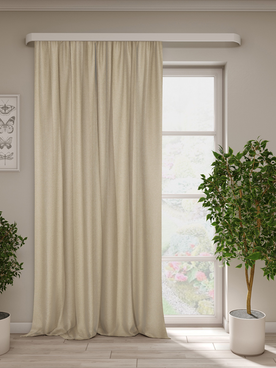Изображение товара Штора под лён Пьер песок 200*270 см для стильного оформления интерьера