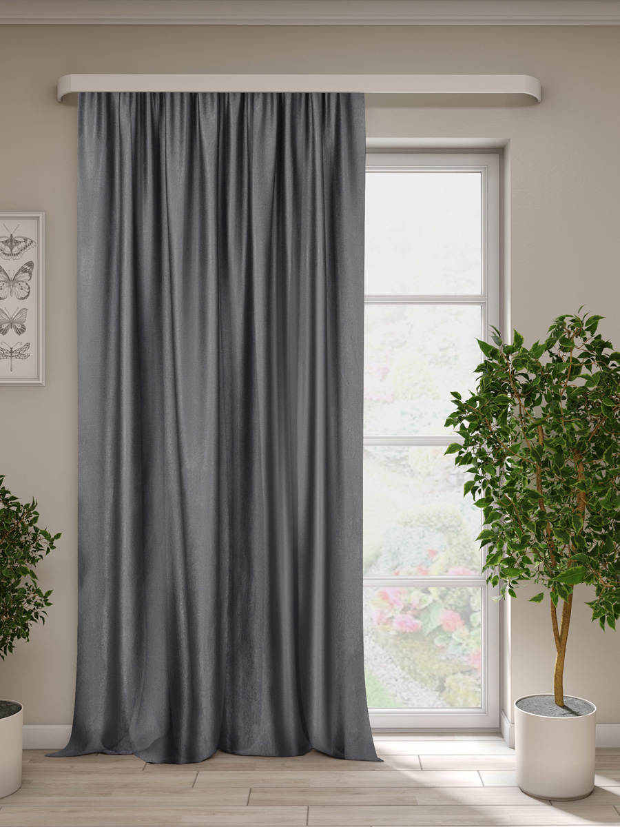Изображение товара Штора софт с тиснением Лока графит 200х270 см - стиль и уют в доме