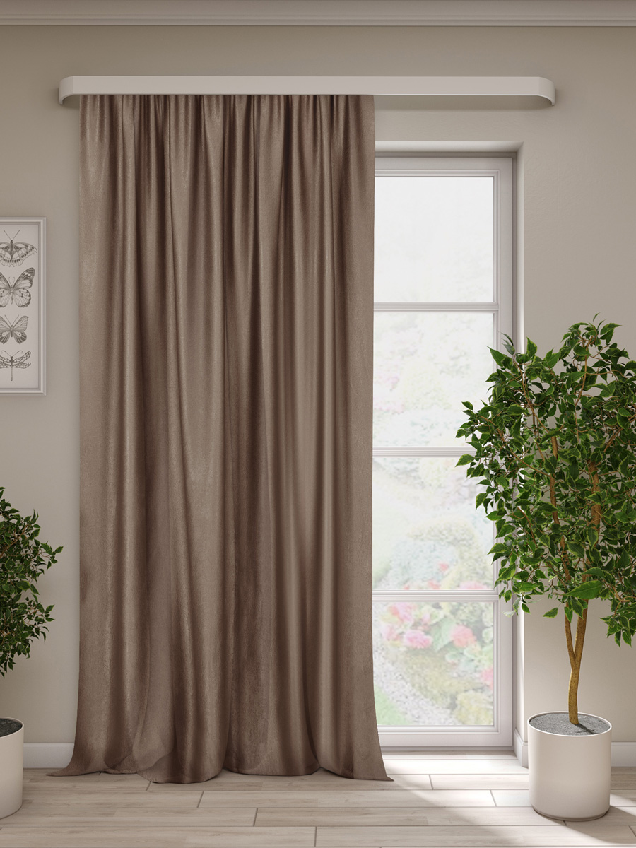 Изображение товара Штора софт с тиснением Лока коричневая 200х270 см для интерьера