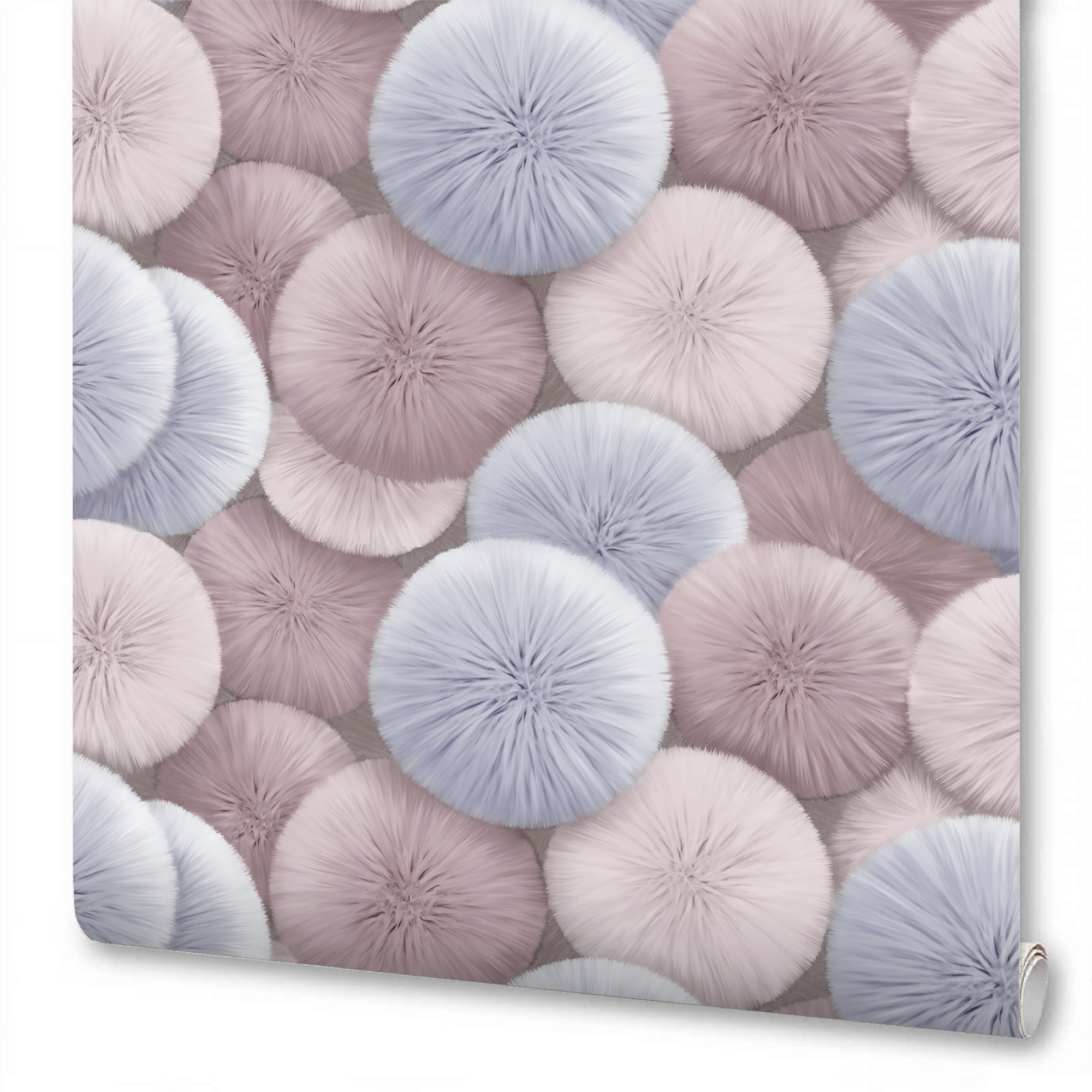 Изображение товара Виниловые обои WallSecret Pompon 8992-16 разноцветные 1,06х10,05 м