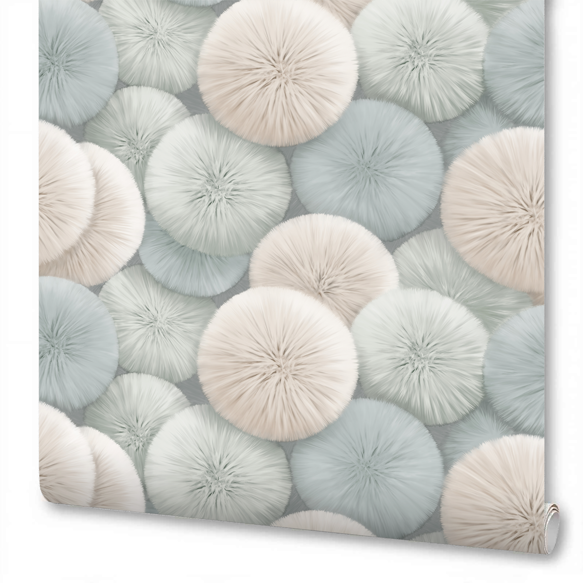 Изображение товара Виниловые обои WallSecret Pompon 8992-18 разноцветные 1,06х10,05 м