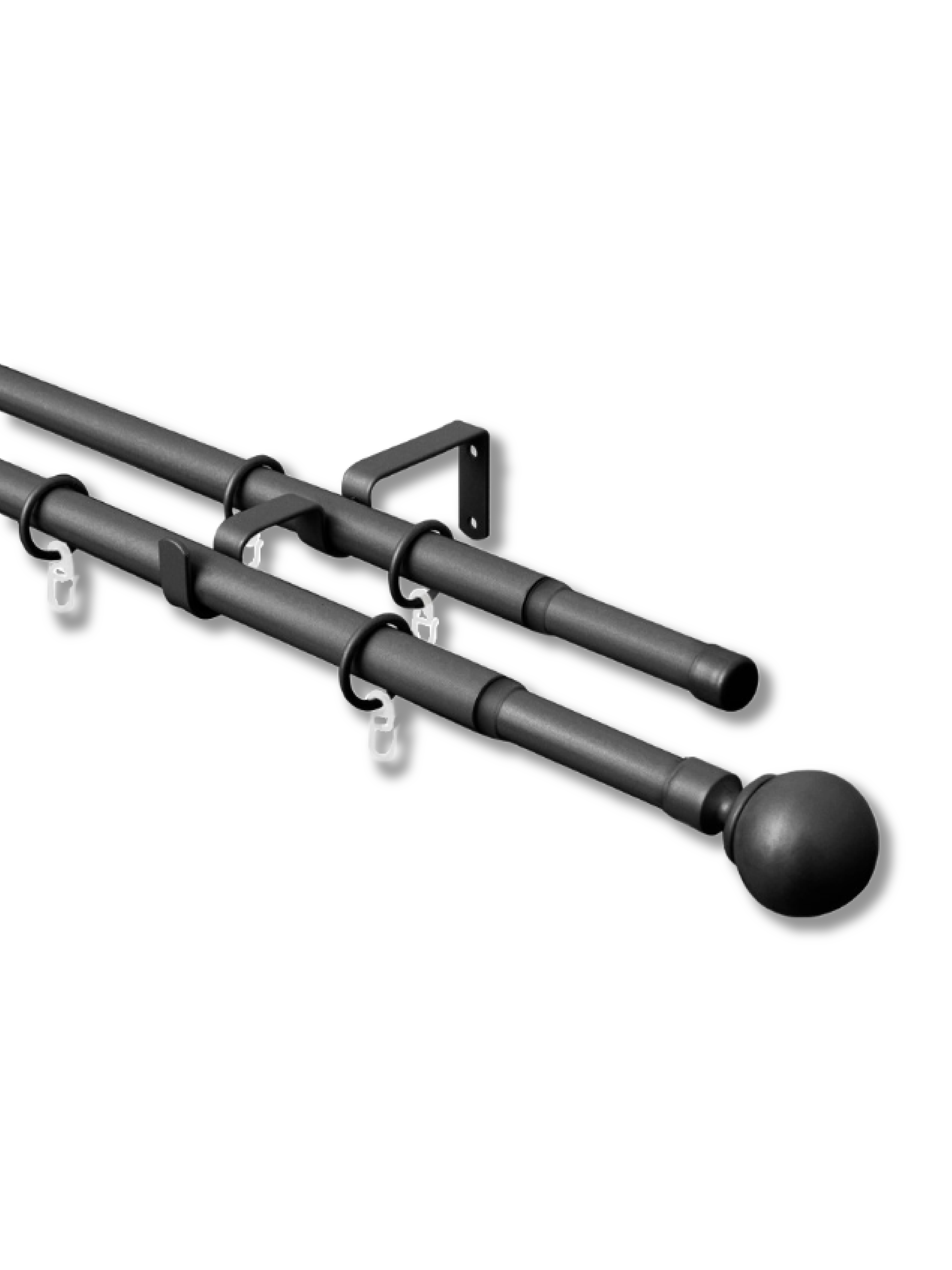 Изображение товара Карниз Arttex двойной 16/19 мм телескоп 15.551 160/300 с металлическими кольцами