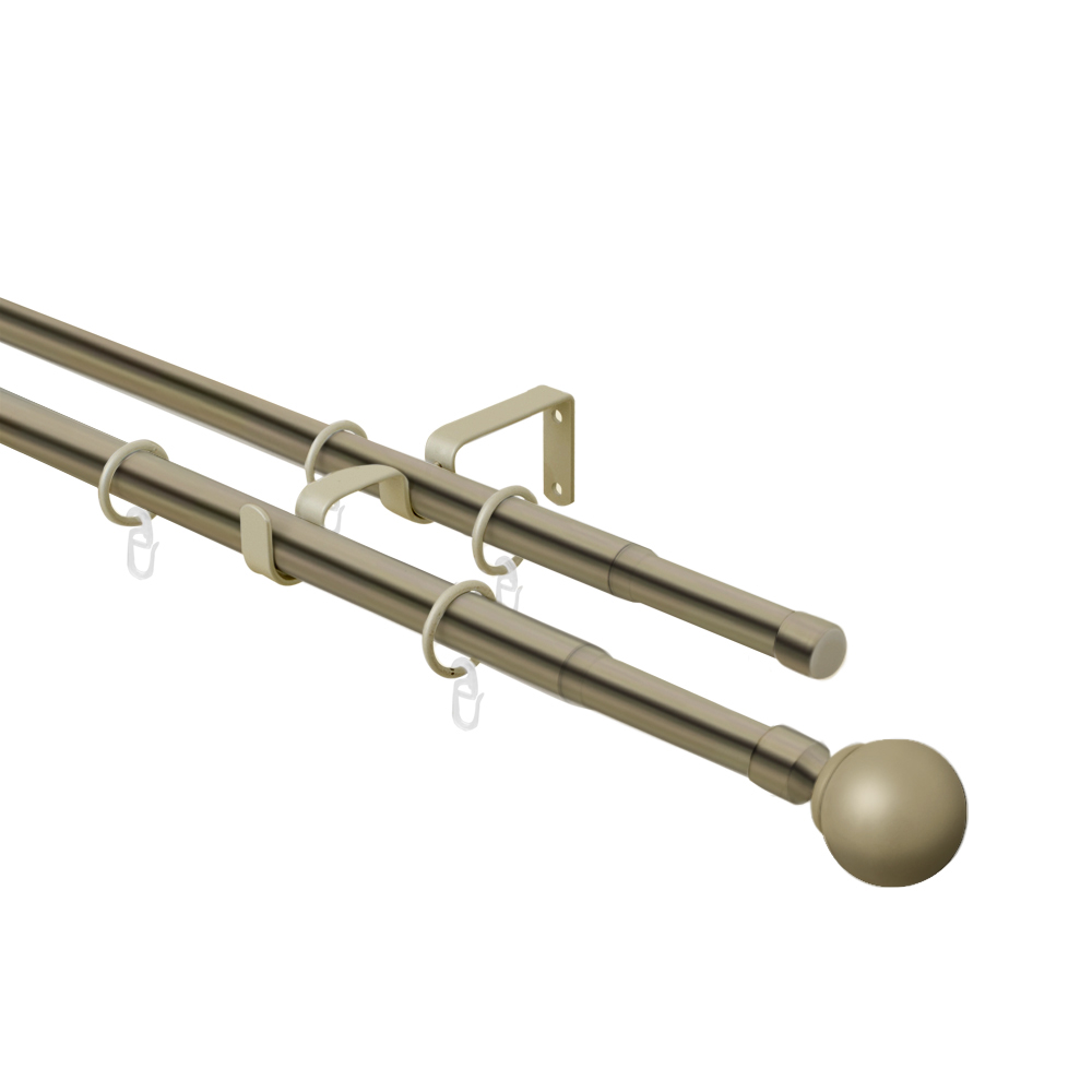 Изображение товара Карниз Arttex двойной телескопический 16/19 мм 300 см с кольцами