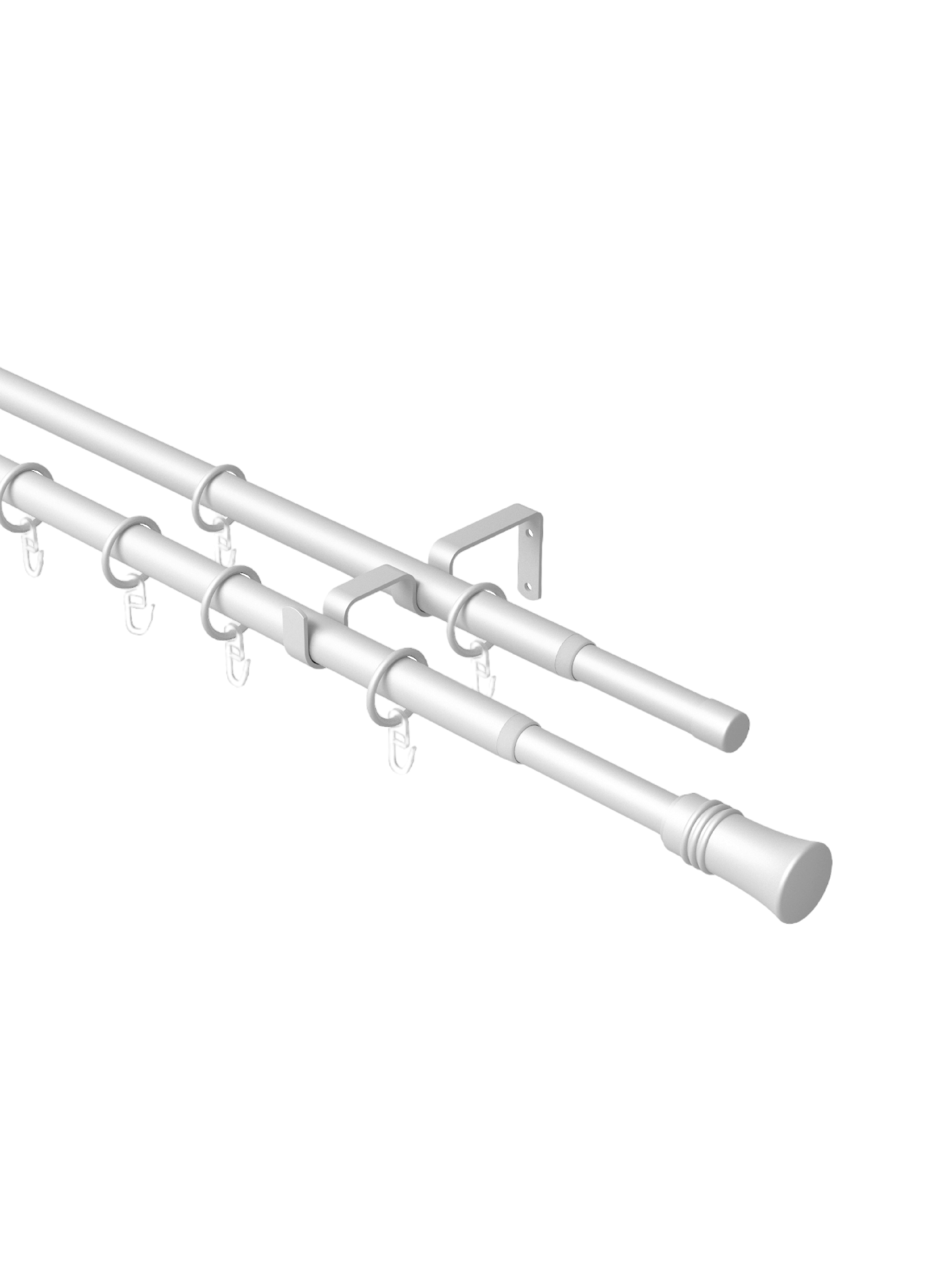 Изображение товара Карниз Arttex двойной 16/19 мм телескоп 246.101 160/300 с металлическими кольцами