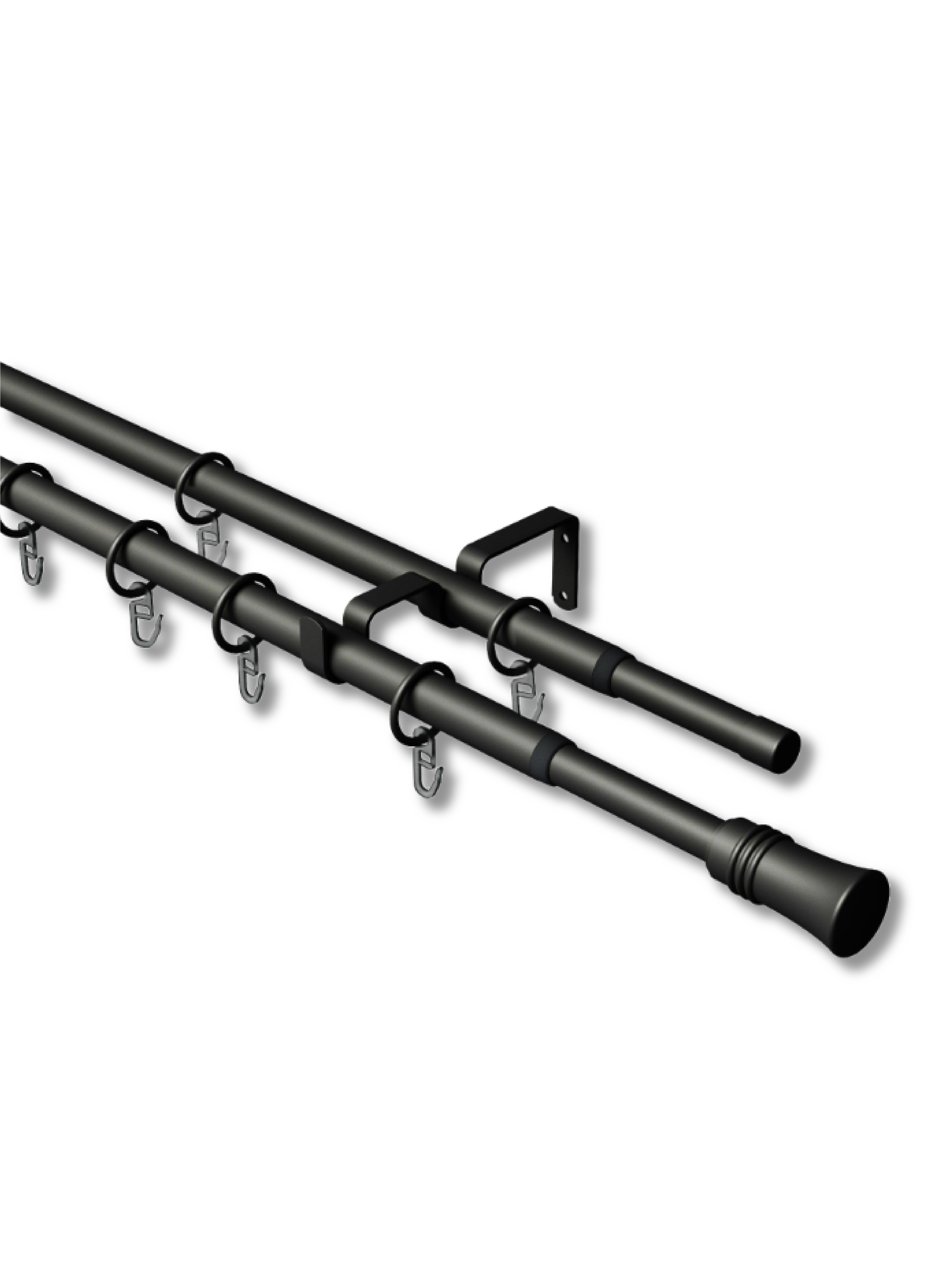 Изображение товара Карниз Arttex двойной 16/19 мм телескоп 246.551 с металлическими кольцами