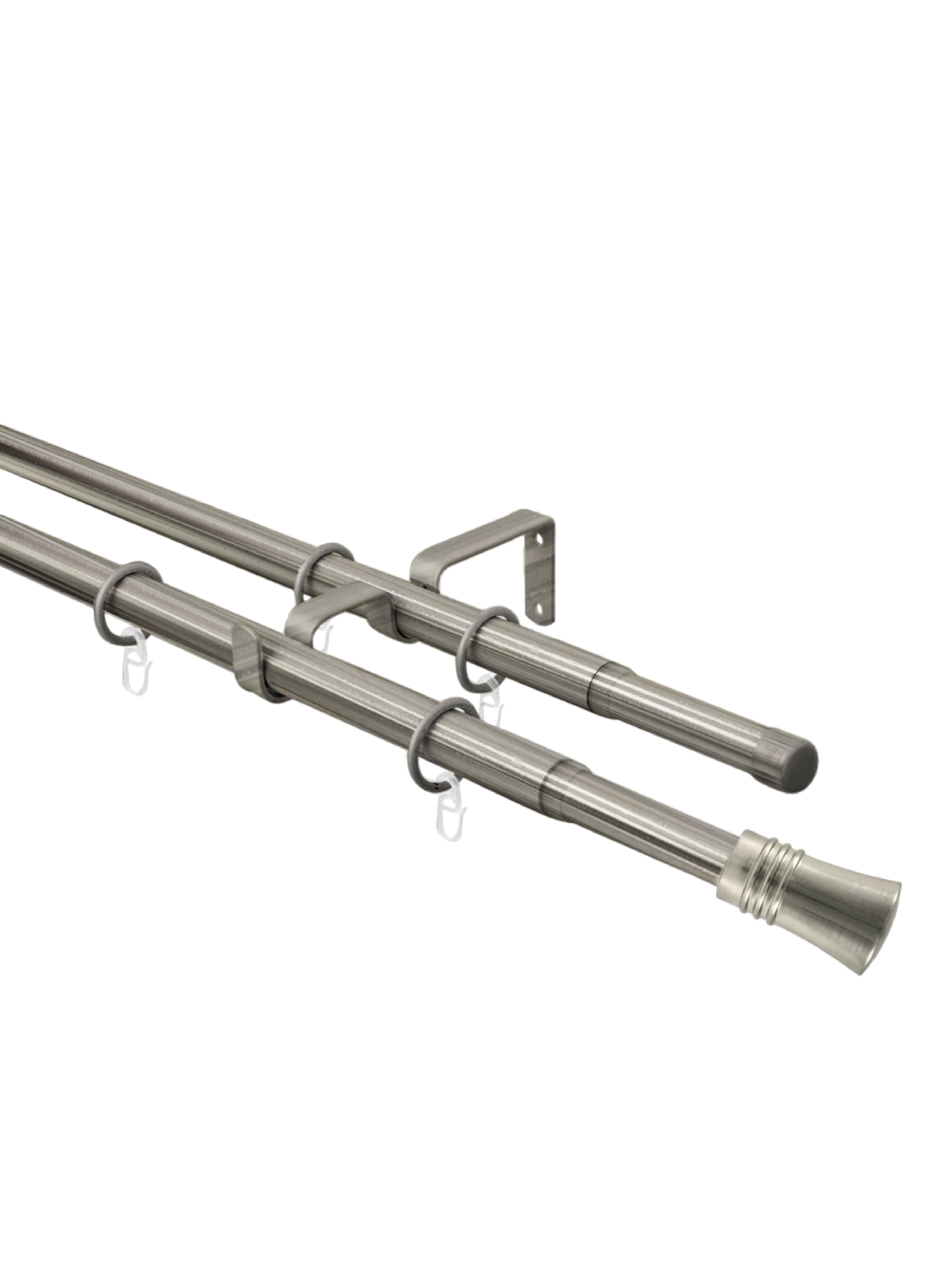 Изображение товара Карниз Arttex двойной 16/19 мм телескоп 246.587 160/300 с металлическими кольцами