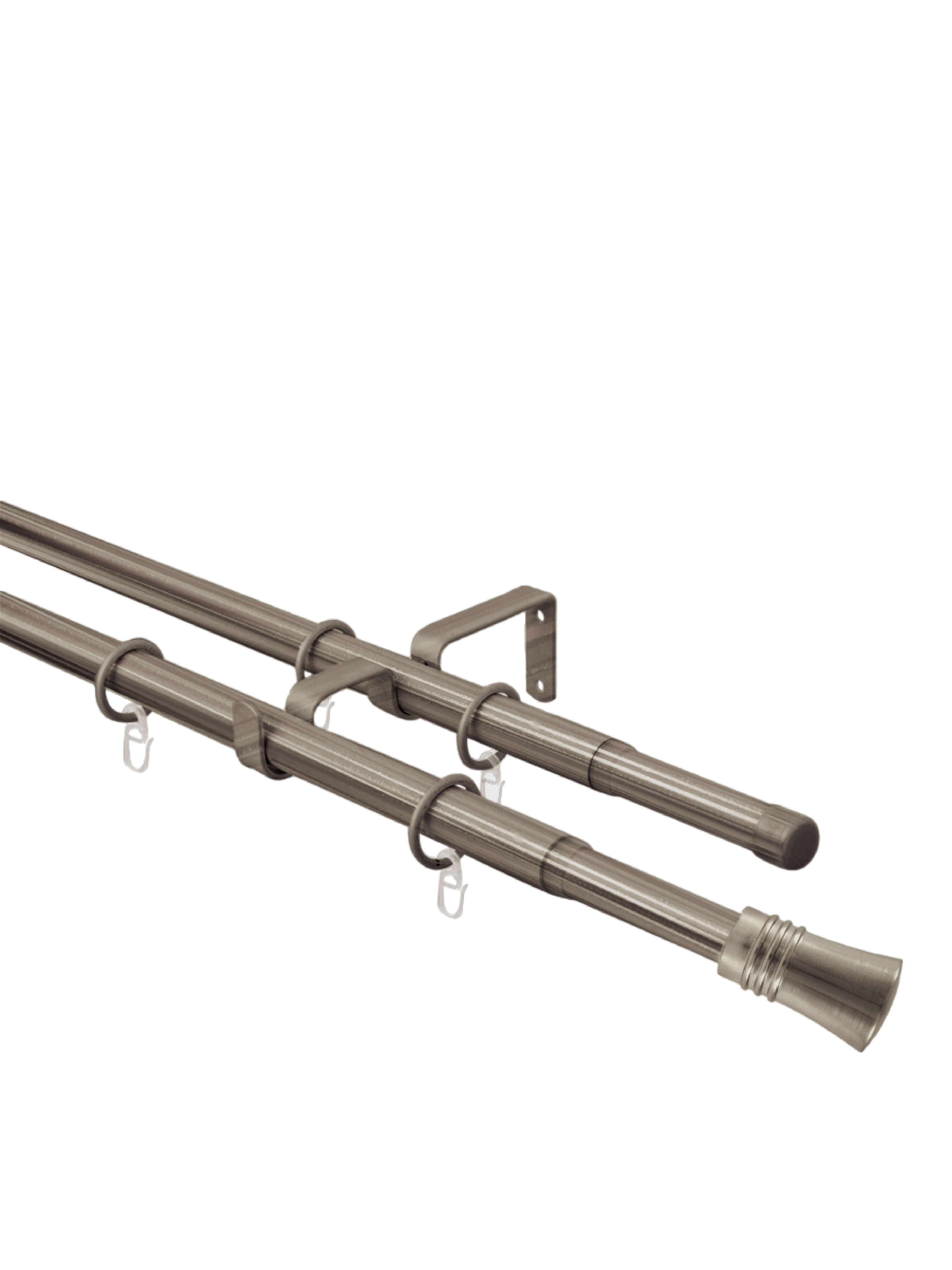 Изображение товара Карниз Arttex двойной 16/19 мм телескоп 246.650 с металлическими кольцами