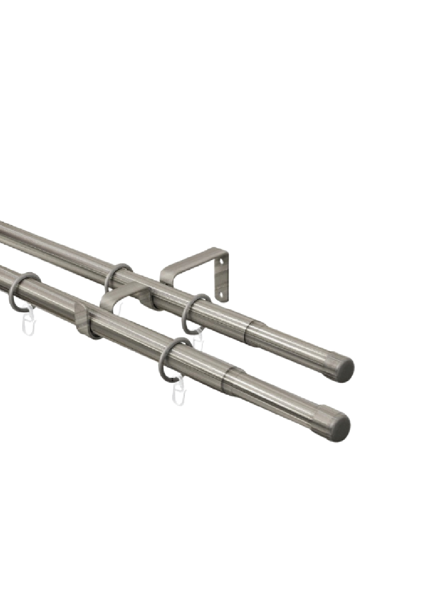 Изображение товара Карниз Arttex двойной 16/19 мм телескоп 56.587 160/300 с металлическими кольцами