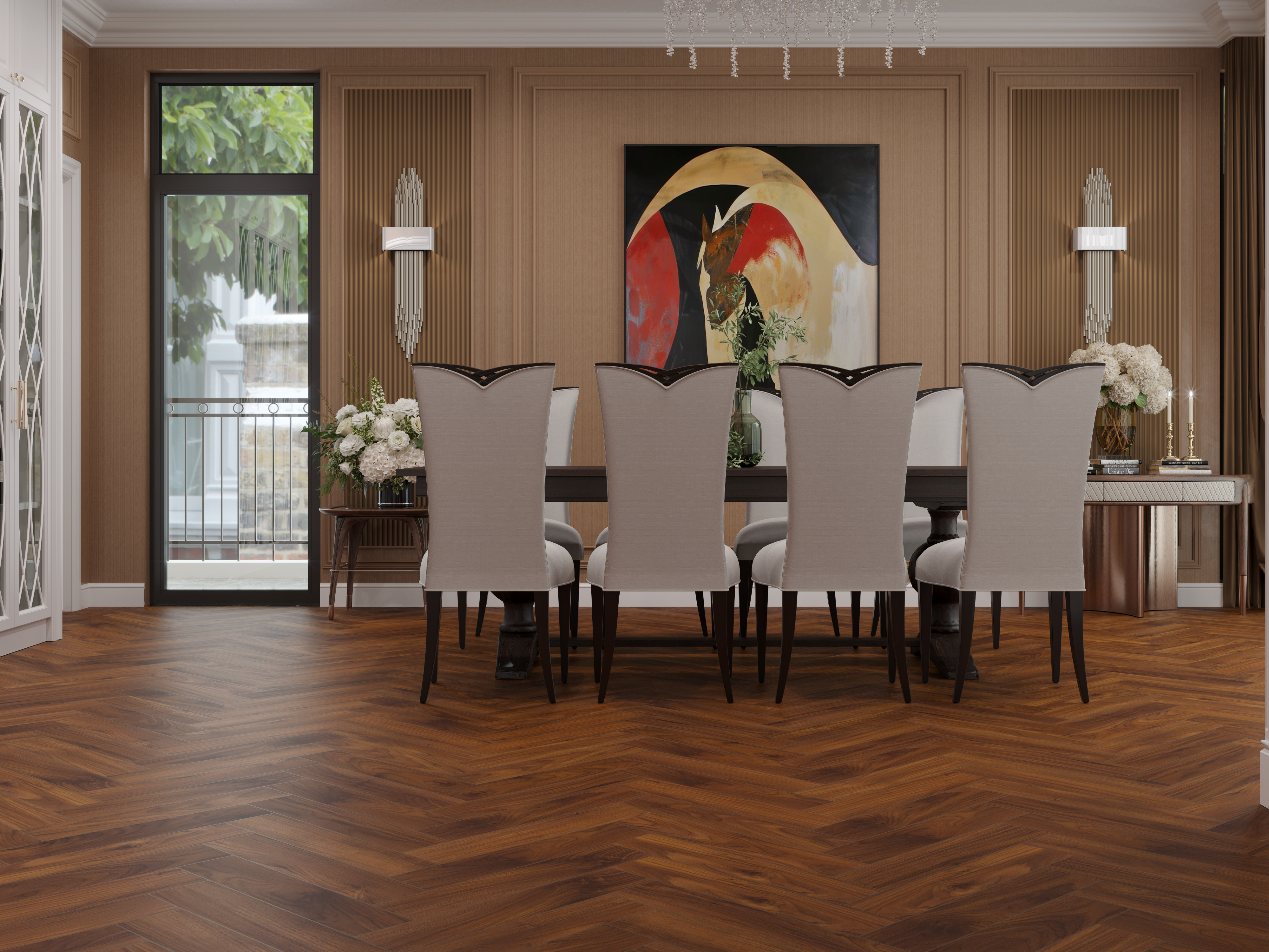 Изображение товара Ламинат NORLAND HERRINGBONE ELEGANT ОРЕХ КИПР 33 класс 8 мм 1,92 м²