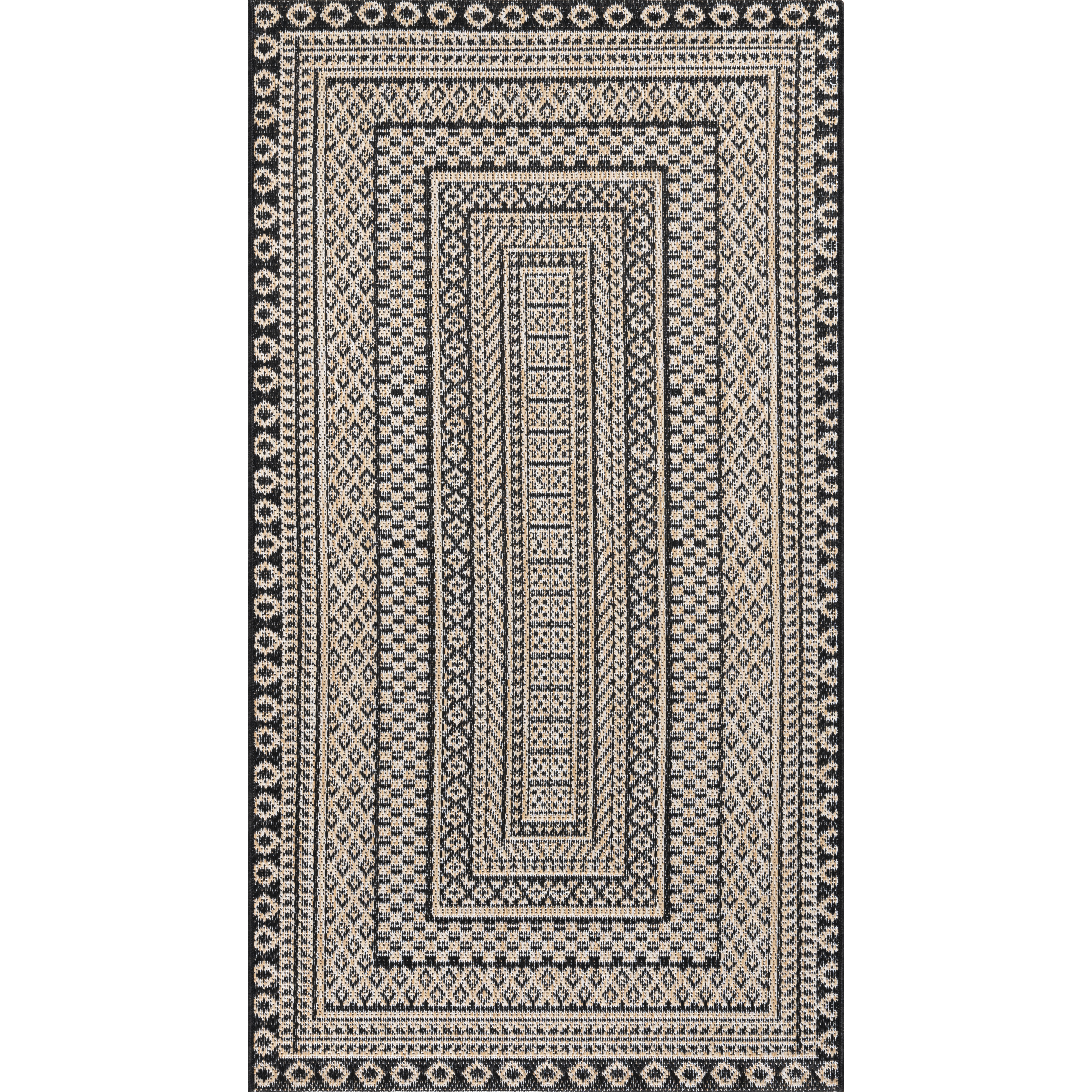 Изображение товара Ковер Paros 0.8x1.5 дизайн 6672A черный искусственный джут элегантный домашний