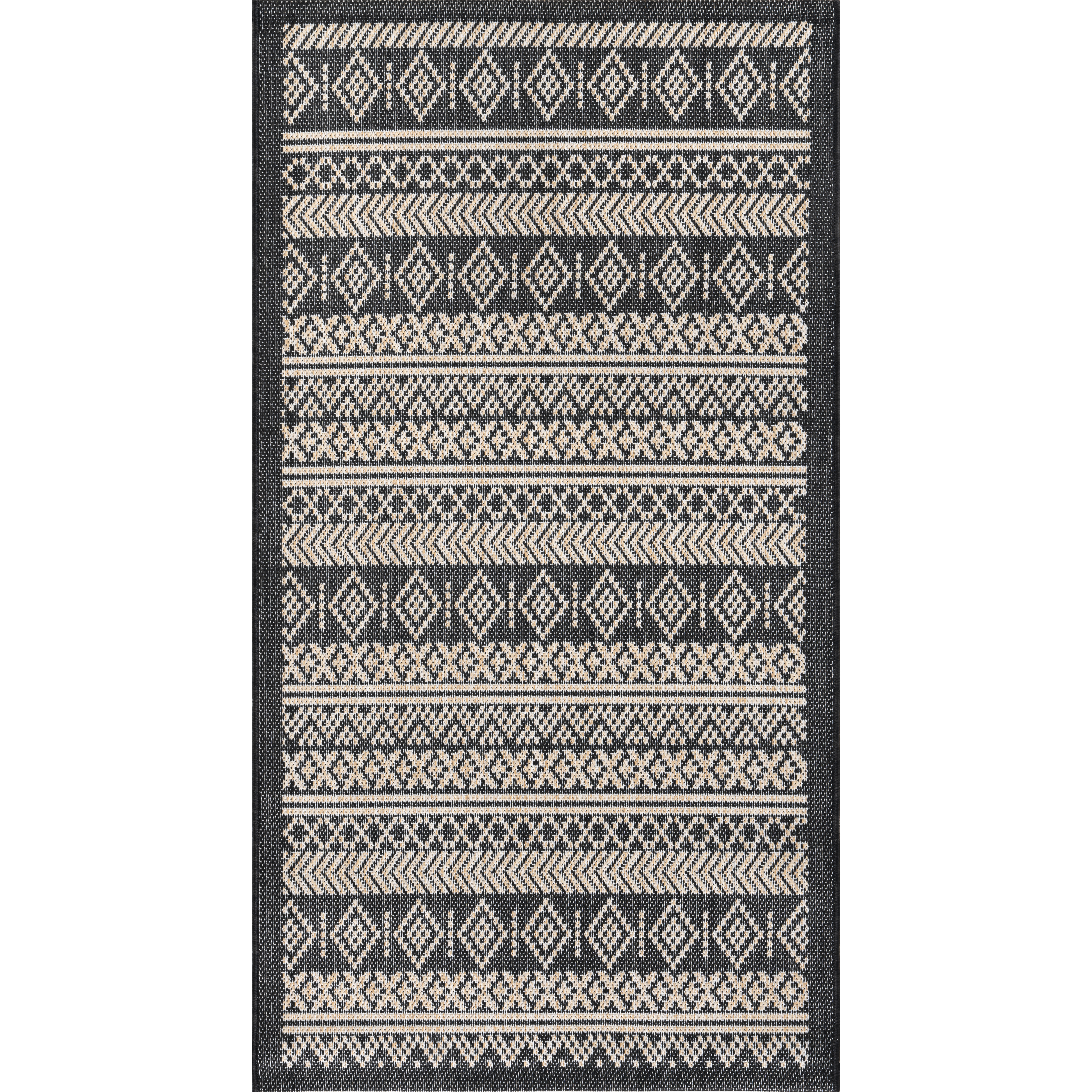 Изображение товара Ковер Paros 0.8x1.5 дизайн A947A черный искусственный джут стильный для дома