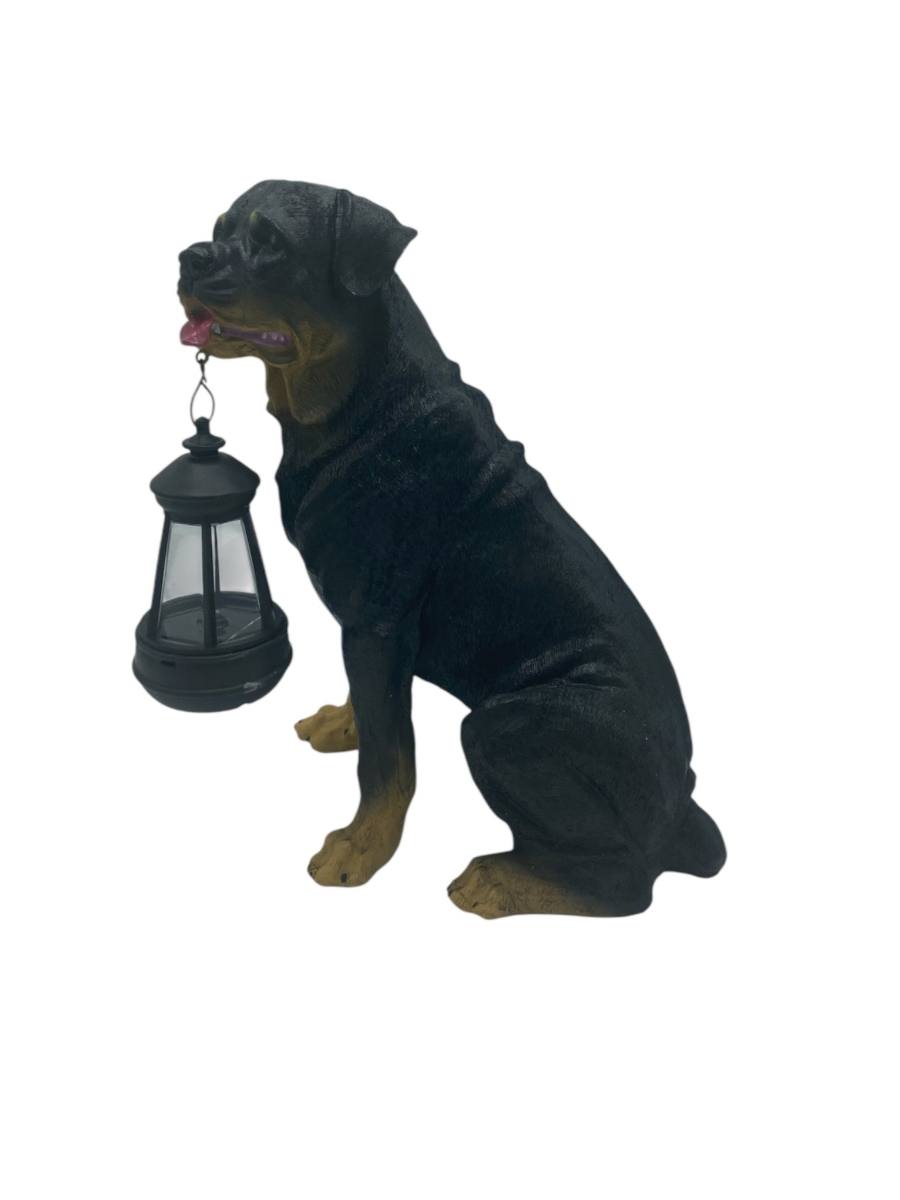 Изображение товара Светильник садовый на солнечной батарее Собака ротвейлер