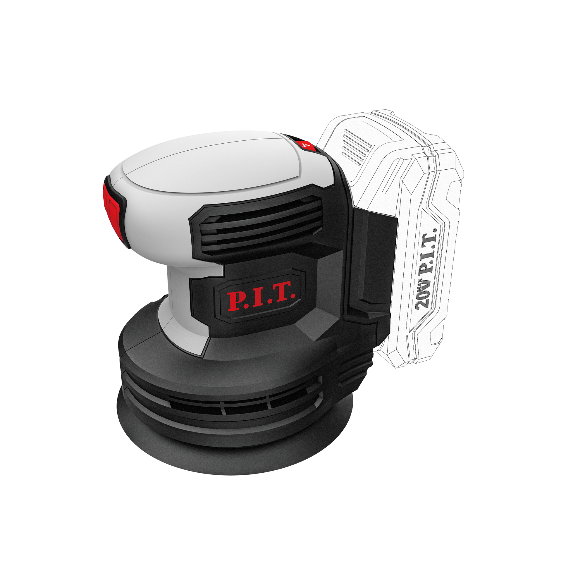 Изображение товара Аккумуляторная орбитальная шлифмашина P.I.T. PDS20H-125A 20В 125мм