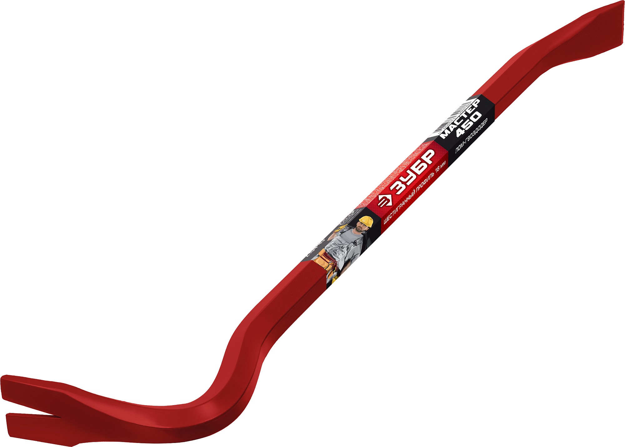 Изображение товара Лом-гвоздодер ЗУБР 450 мм шестигранный усиленный 2164-45