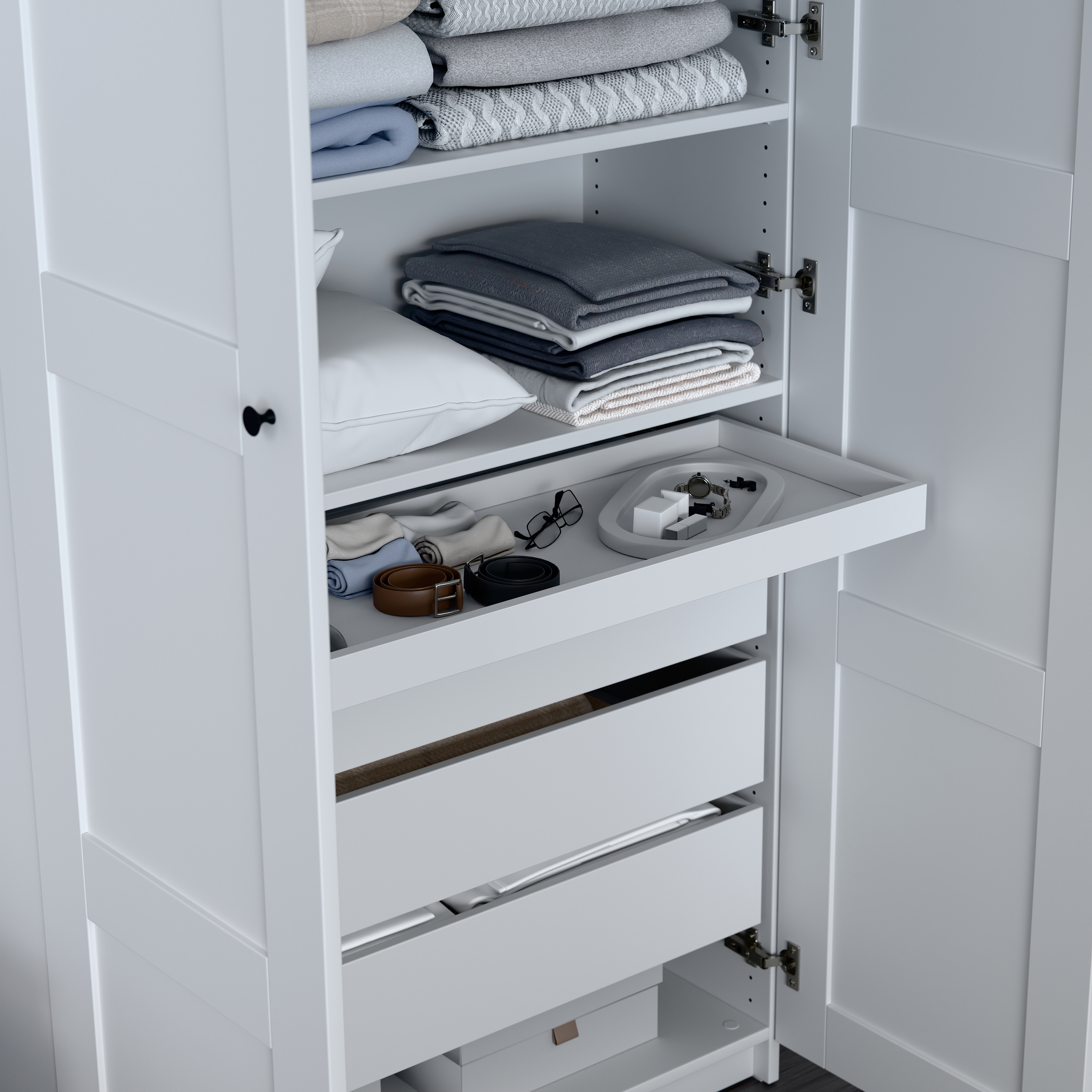 Изображение товара Полка выдвижная для гардеробной Макс 100х36 белая