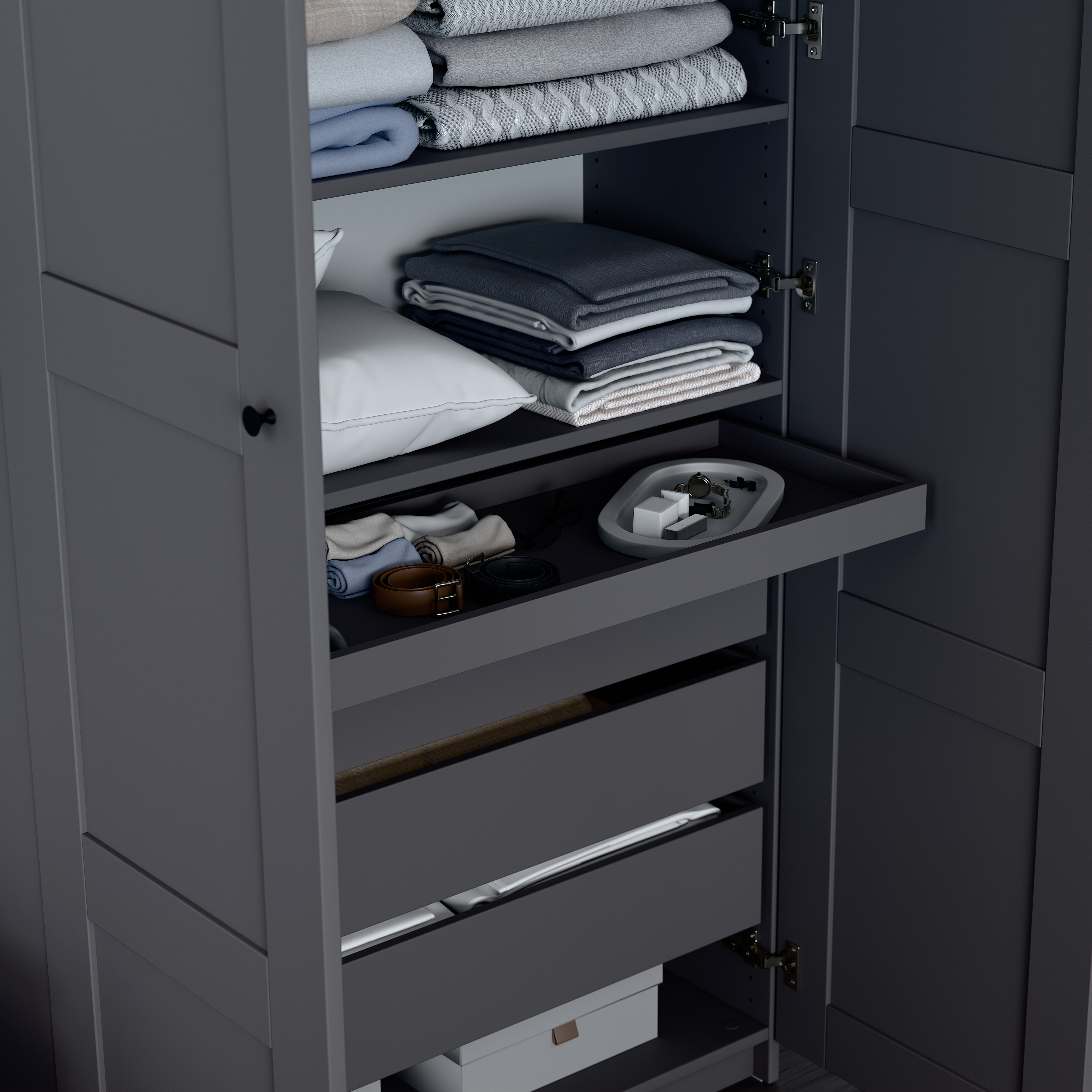 Изображение товара Полка выдвижная для гардеробной Макс 100х36 серого цвета