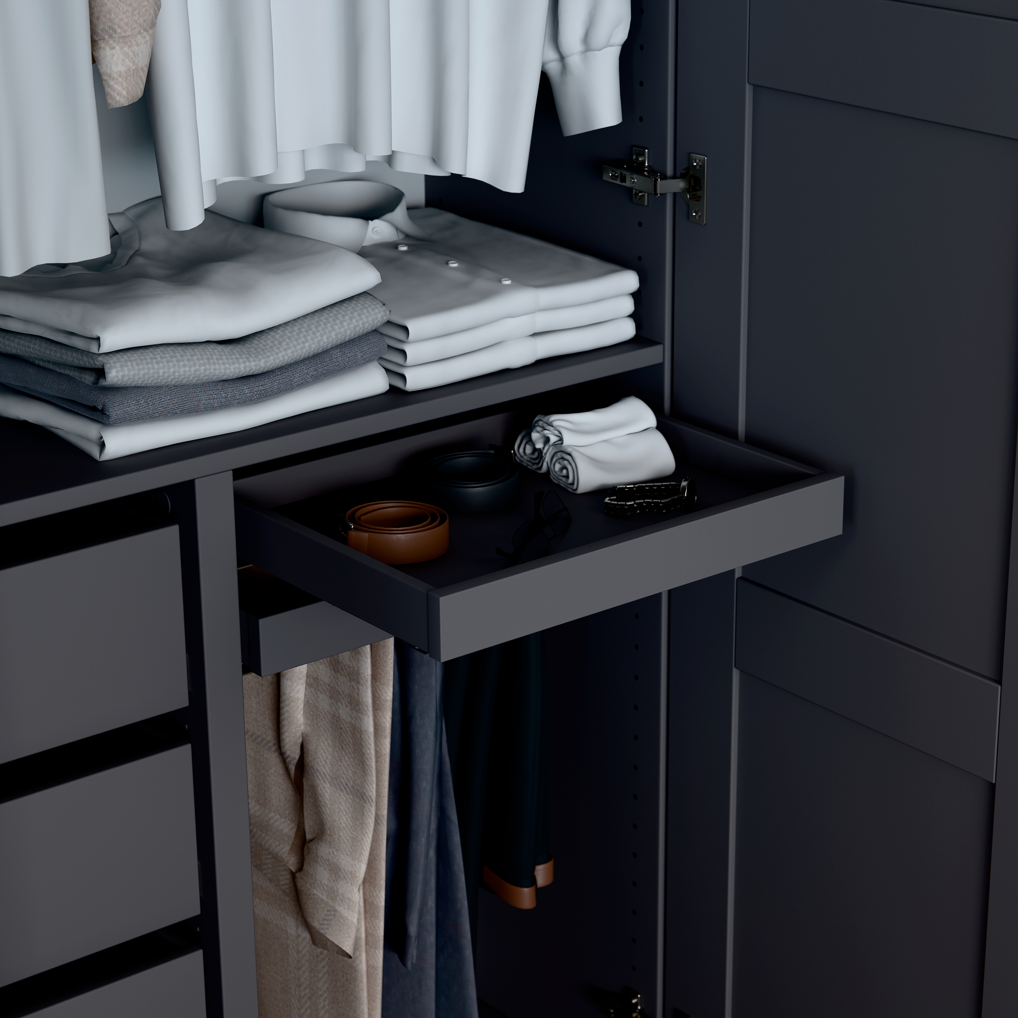 Изображение товара Полка выдвижная для гардеробной Макс 50х36 серая